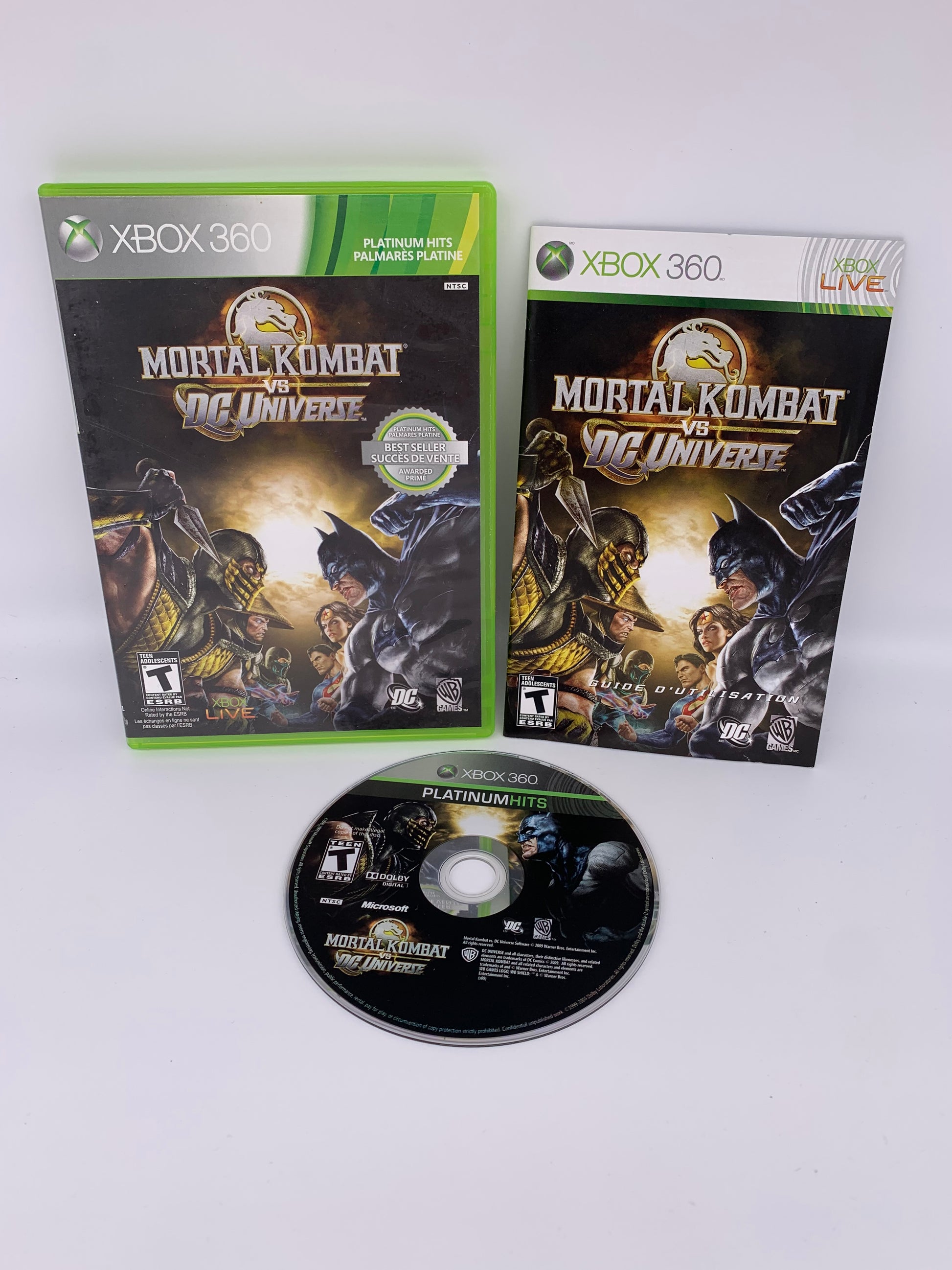 PiXEL-RETRO.COM : MICROSOFT XBOX 360 COMPLETE CIB BOX MANUAL GAME NTSC MORTAL KOMBAT VS DC UNIVERSE