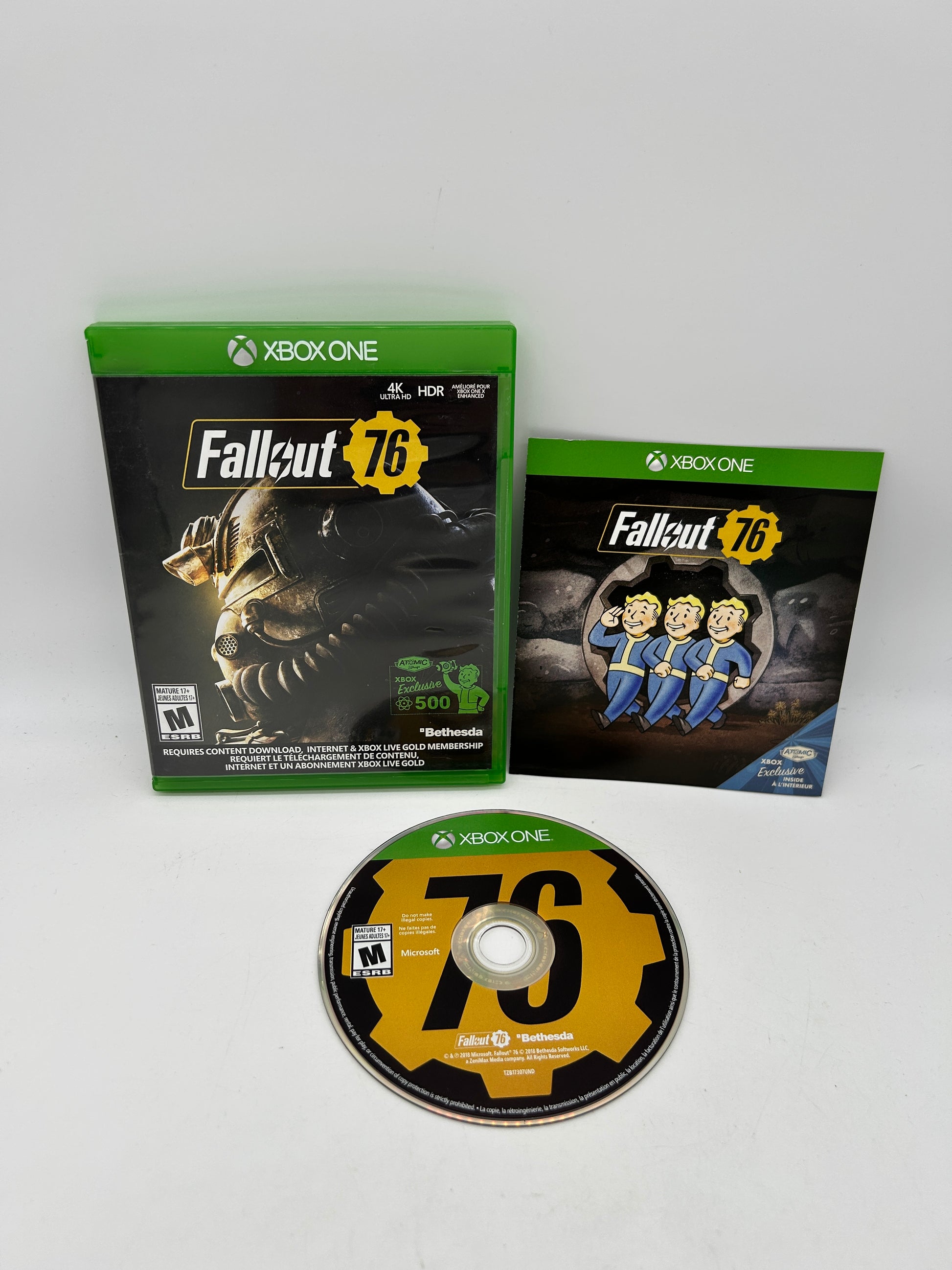 PiXEL-RETRO.COM : MICROSOFT XBOX ONE COMPLETE CIB BOX MANUAL GAME NTSC FALLOUT 76