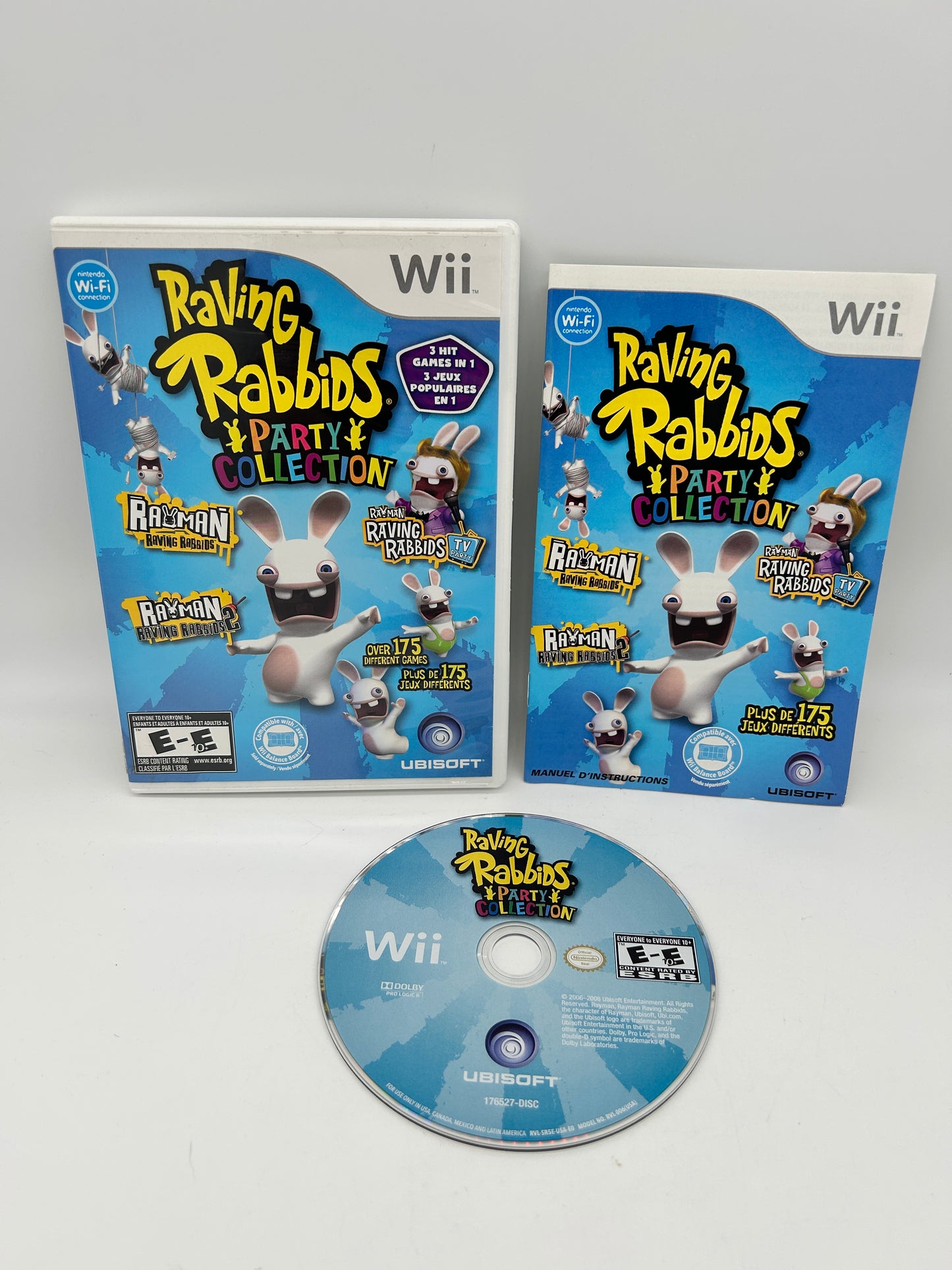 PiXEL-RETRO.COM : NINTENDO WII COMPLET CIB BOX MANUAL GAME NTSC RAYMAN RAVING RABBIDS PARTY COLLECTION