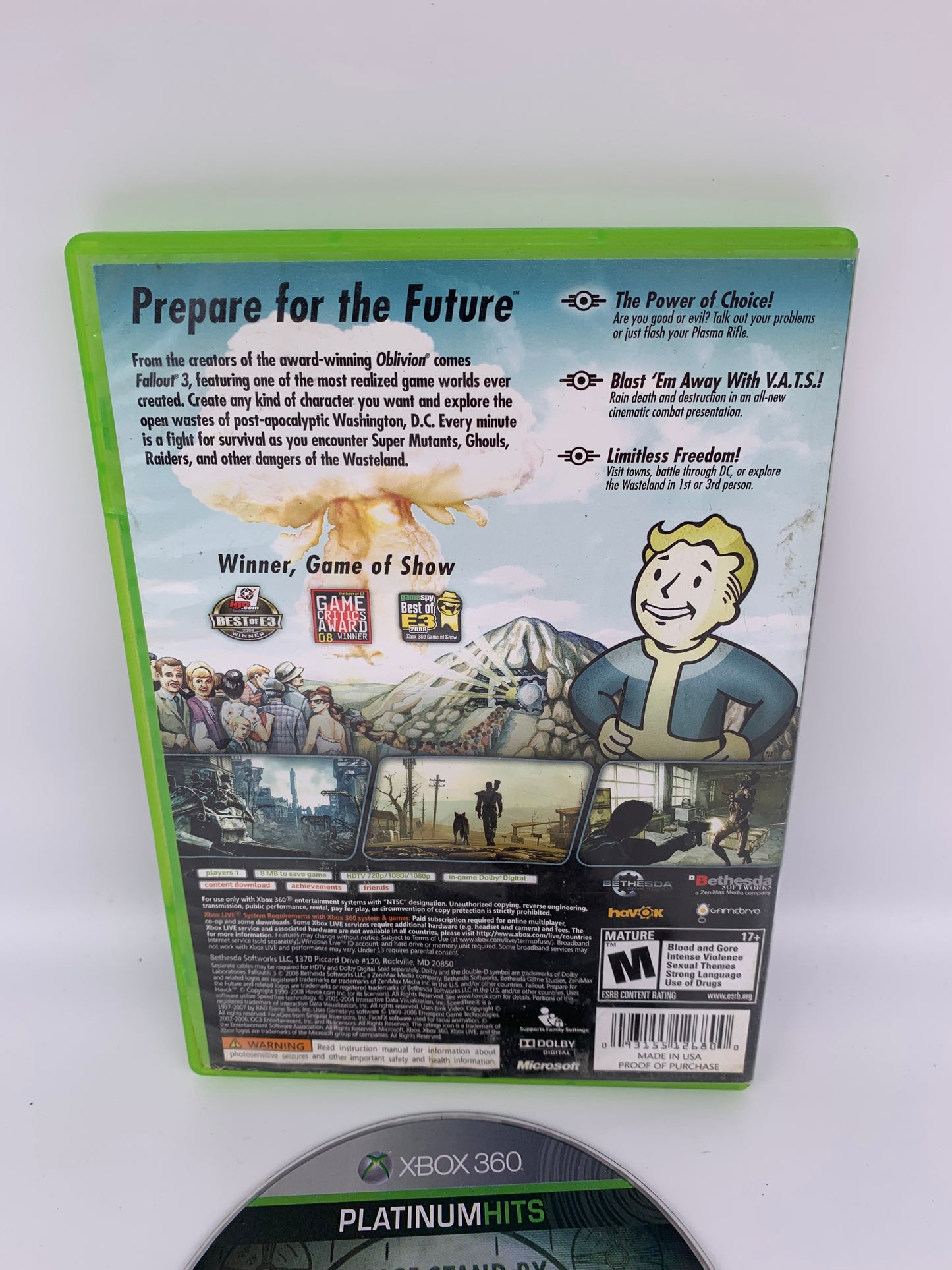 MiCROSOFT XBOX 360 | FALLOUT 3 | PLATiNUM HiTS