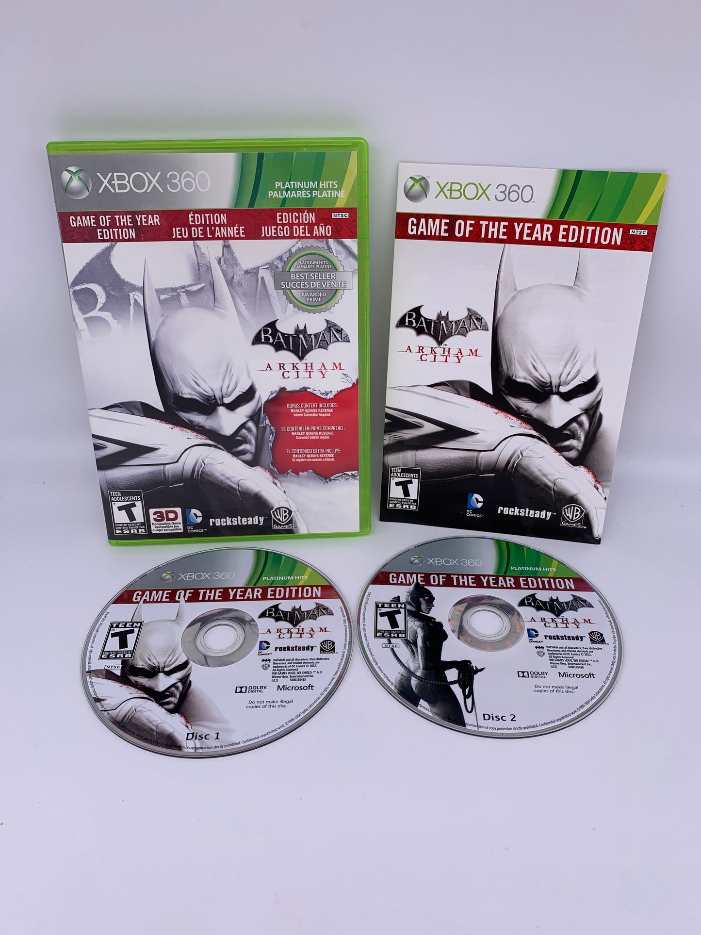 PiXEL-RETRO.COM : MICROSOFT XBOX 360 COMPLETE CIB BOX MANUAL GAME NTSC BATMAN ARKHAM CITY PLATINUM HITS GAME OF THE YEAR EDITION