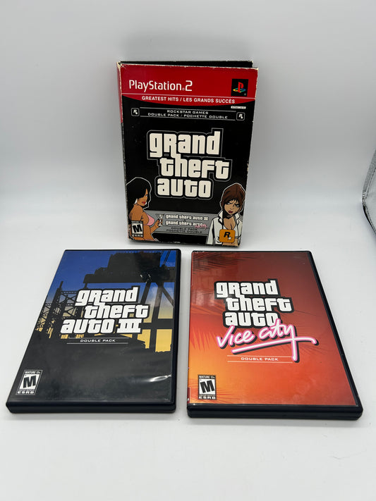 PiXEL-RETRO.COM : SONY PLAYSTATION 2 (PS2) COMPLET CIB BOX MANUAL GAME NTSC GRAND THEFT AUTO III 3 VICE CITY DOUBLE PACK