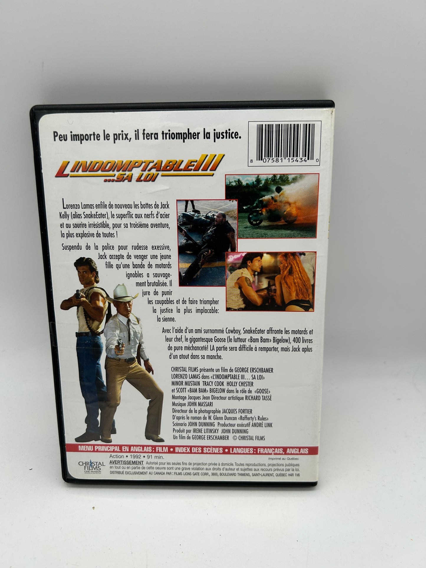 FiLM DVD | L'iNDOMPTABLE III SA LOi