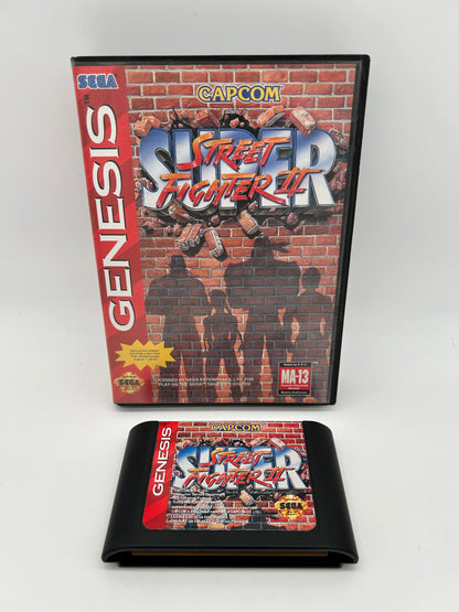 PiXEL-RETRO.COM : SEGA GENESIS (MEGA DRIVE) COMPLETE (CIB) GAME BOX INSTRUCTION MANUAL NTSC SUPER STREET FIGHTER II 2