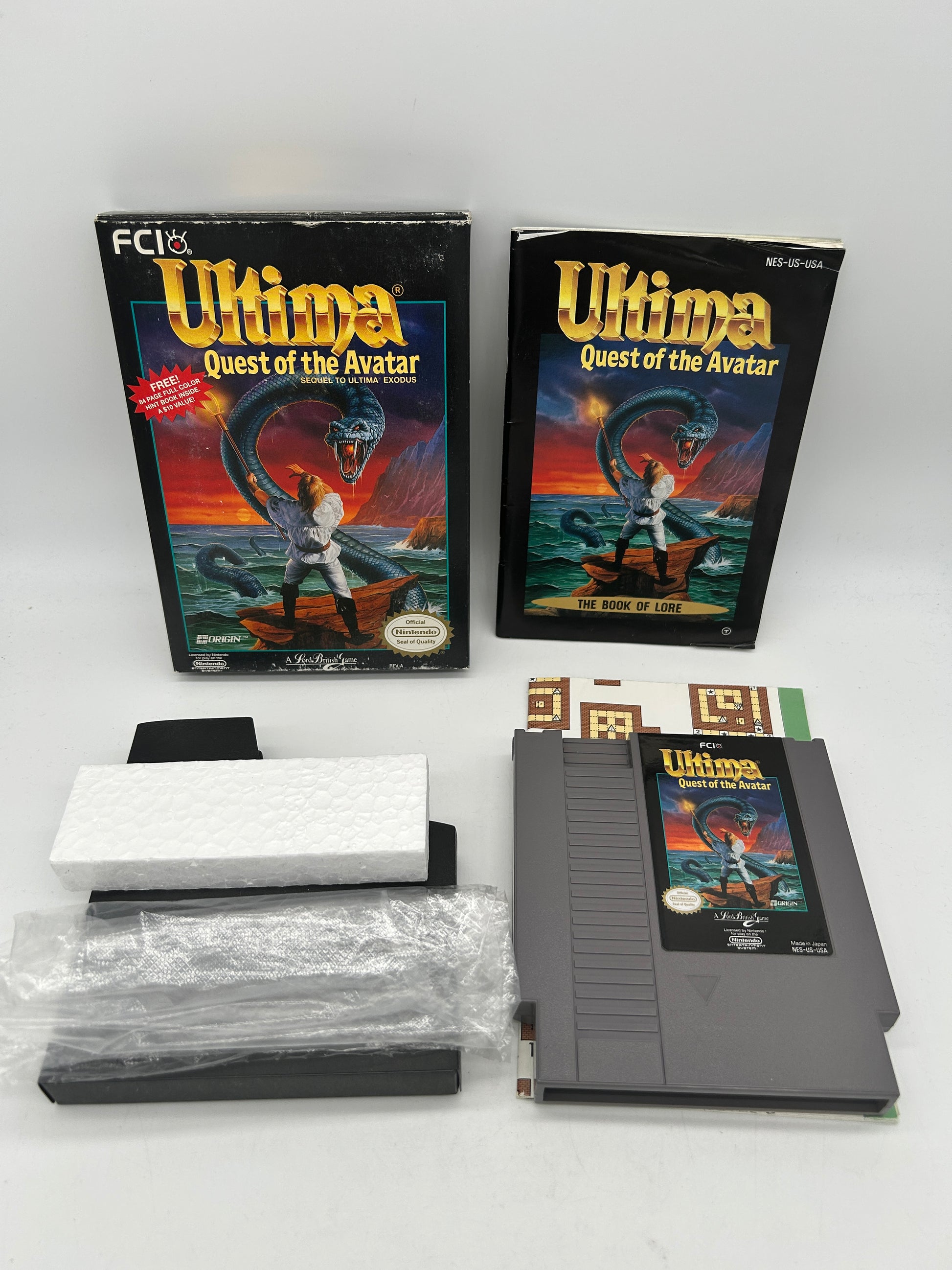PiXEL-RETRO.COM : ORIGINAL NINTENDO NES COMPLET CIB BOX MANUAL GAME NTSC ULTIMA QUEST OF THE AVATAR