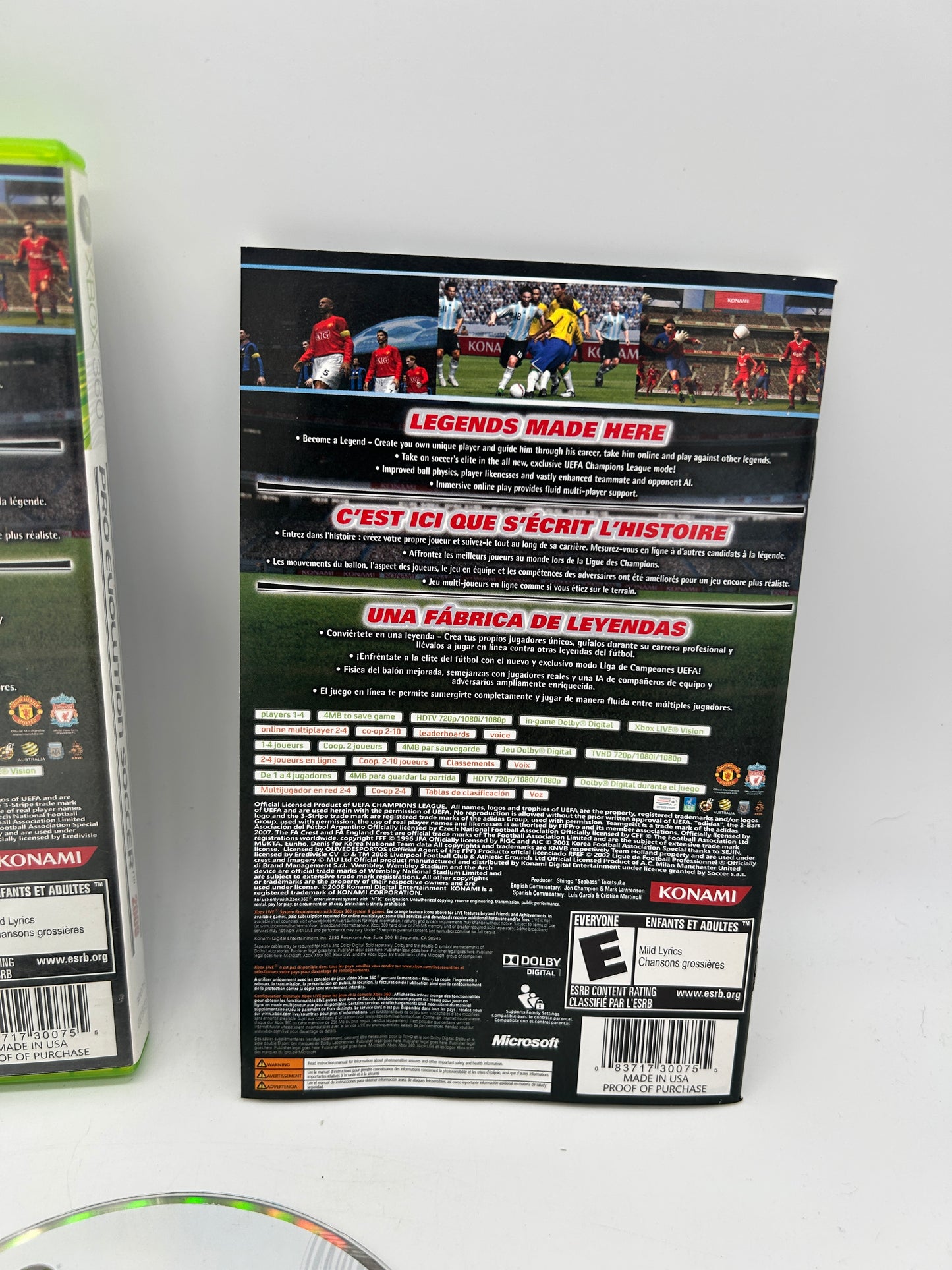 Microsoft XBOX 360 | PES 2009 PRO EVOLUTION SOCCER