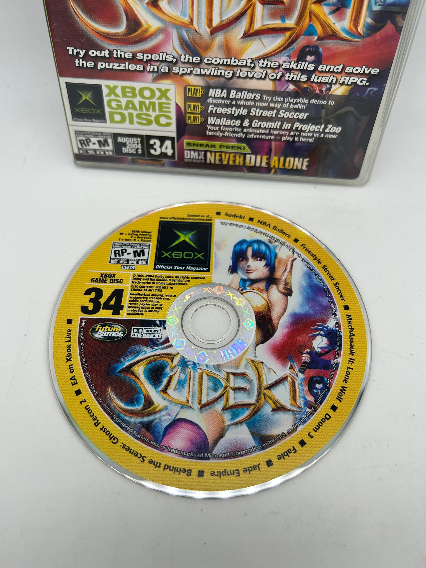 MiCROSOFT XBOX ORiGiNAL | OFFiCiAL XBOX MAGAZiNE DEMO GAME DiSC CD #34 AUGUST 2004