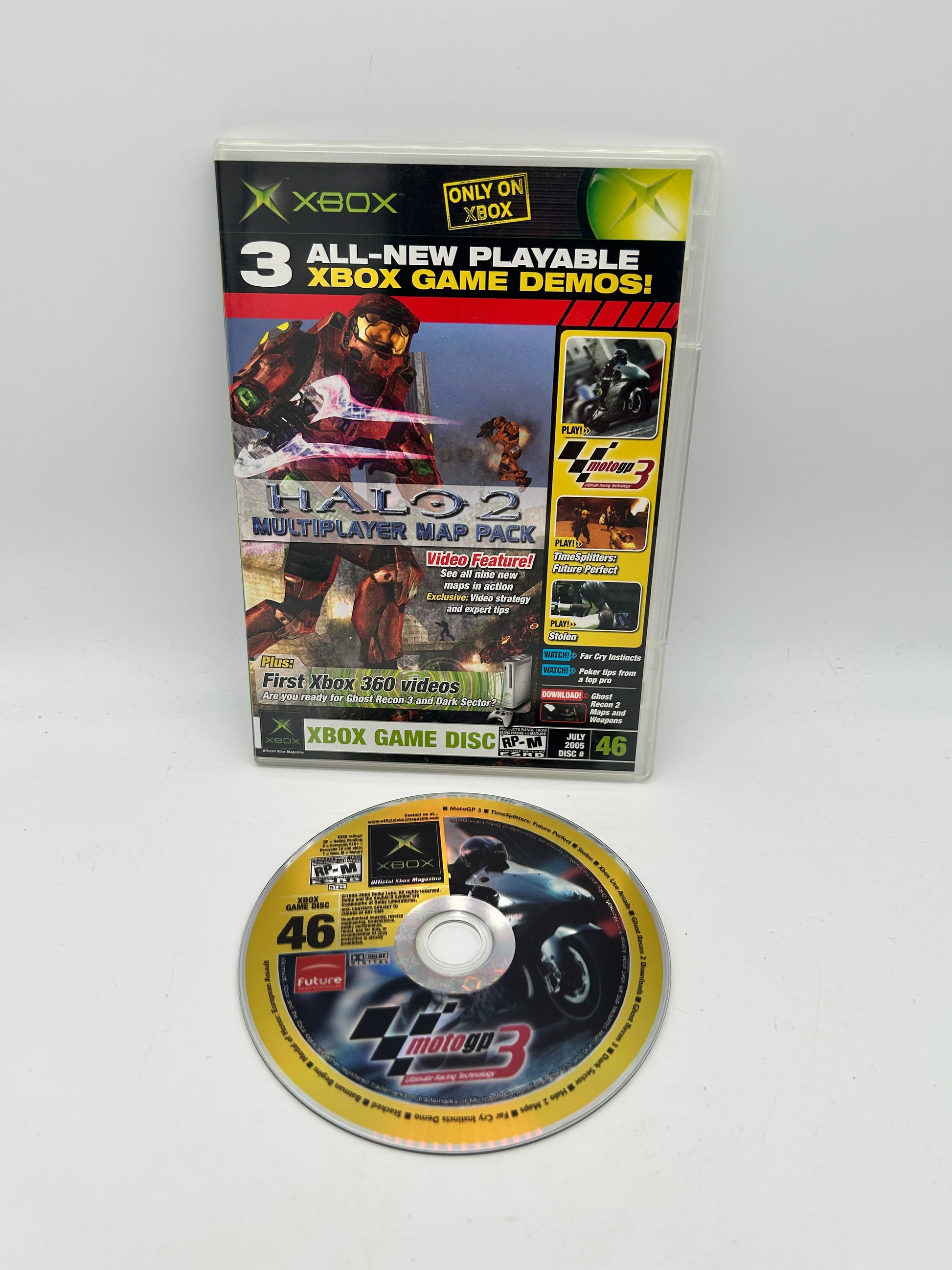 PiXEL-RETRO.COM : MICROSOFT XBOX COMPLETE CIB BOX MANUAL GAME NTSC OFFICIAL XBOX MAGAZINE DEMOS DISC CD #46 JULY 2005