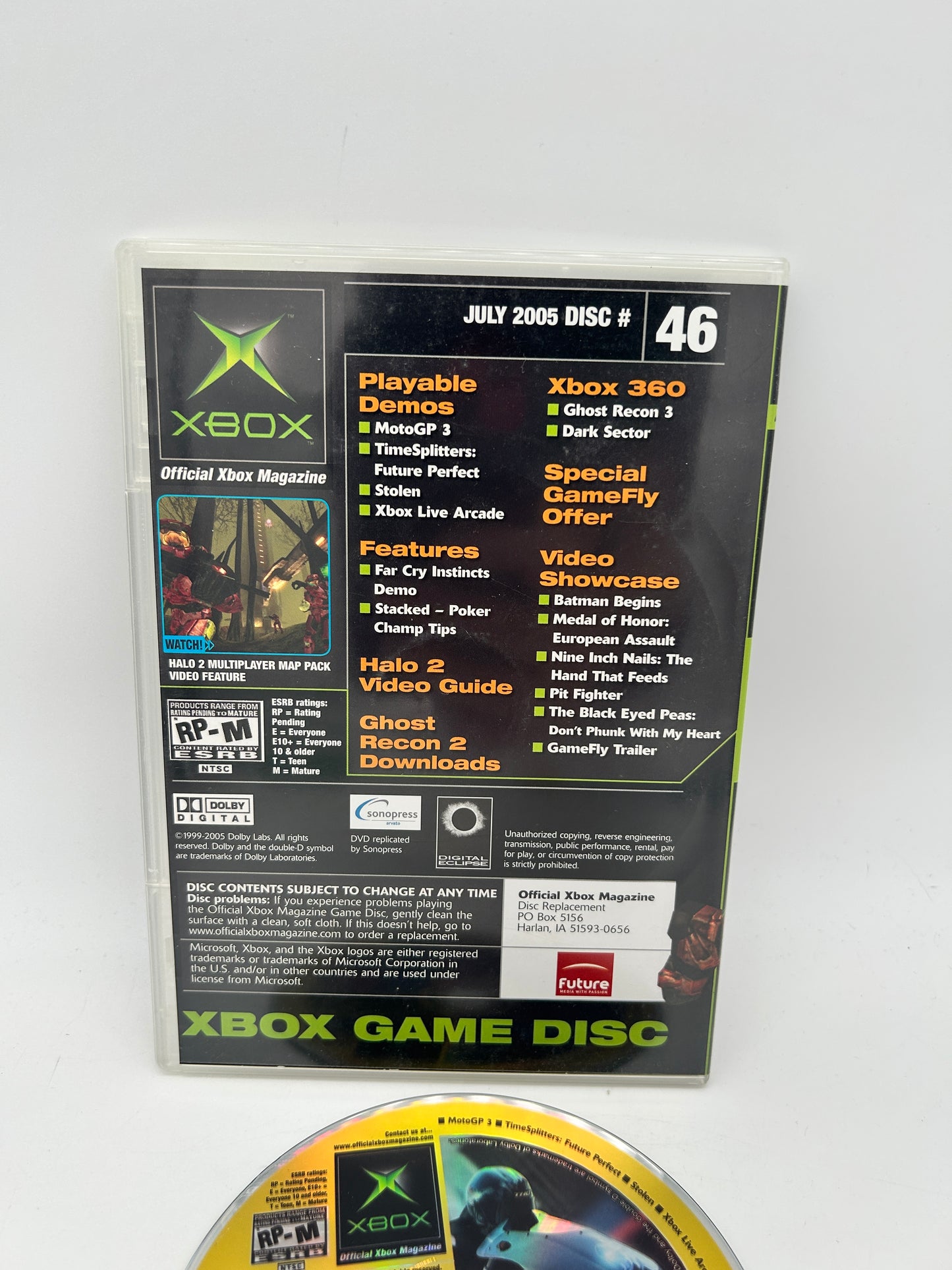MiCROSOFT XBOX ORiGiNAL | OFFiCiAL XBOX MAGAZiNE DEMO GAME DiSC CD #46 JULY 2005