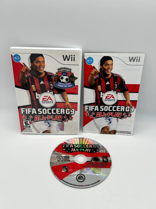 PiXEL-RETRO.COM : NINTENDO WII COMPLET CIB BOX MANUAL GAME NTSC FIFA SOCCER 09 ALL-PLAY