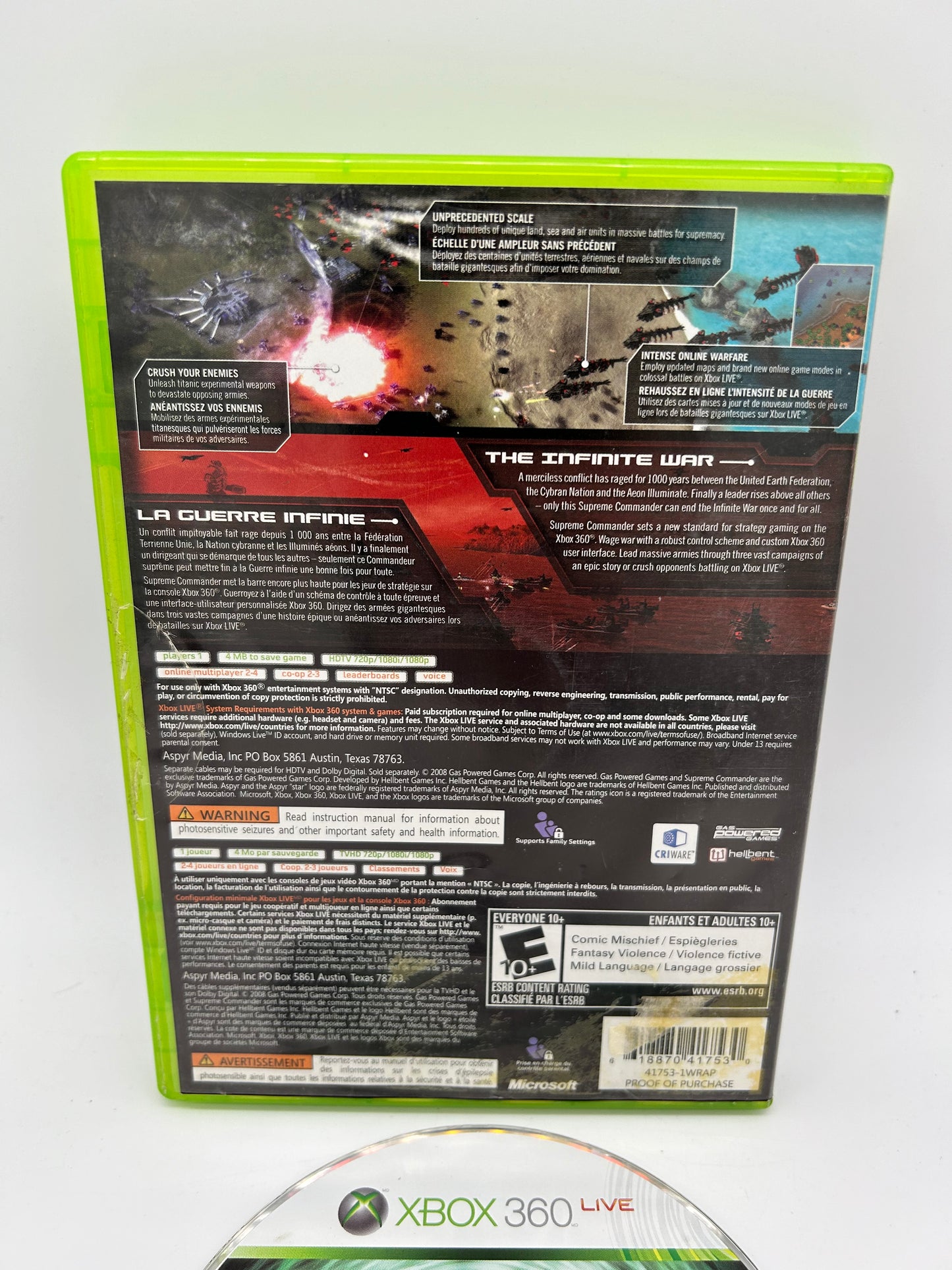 Microsoft XBOX 360 | SUPREME COMMANDER