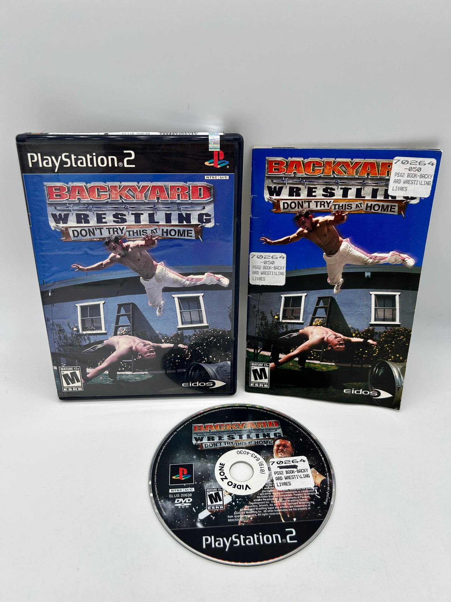PiXEL-RETRO.COM : SONY PLAYSTATION 2 (PS2) COMPLET CIB BOX MANUAL GAME NTSC BACKYARD WRESTLING DON'T TRY THIS AT HOME