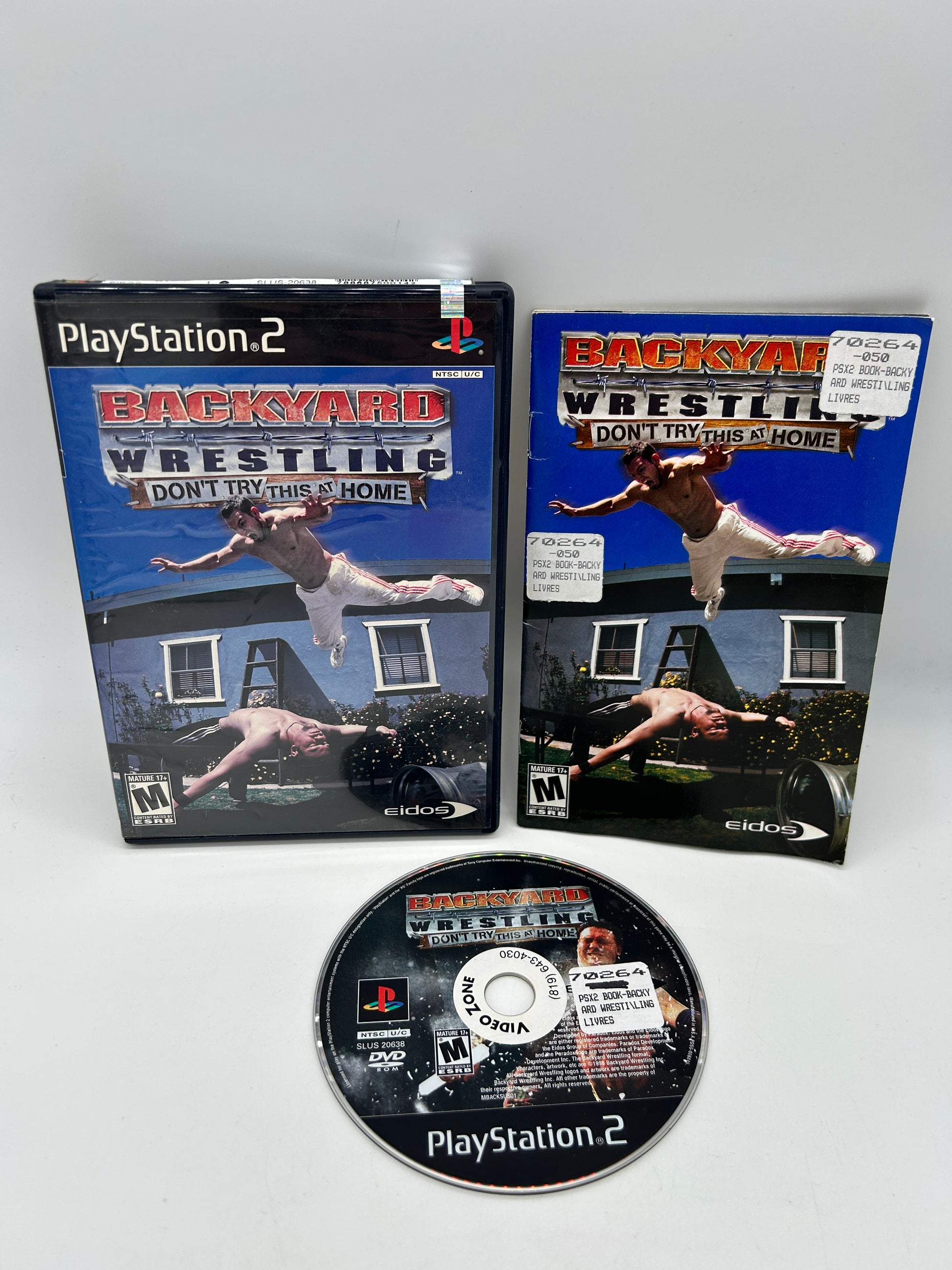 PiXEL-RETRO.COM : SONY PLAYSTATION 2 (PS2) COMPLET CIB BOX MANUAL GAME NTSC BACKYARD WRESTLING DON'T TRY THIS AT HOME