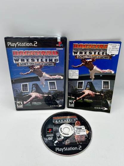 PiXEL-RETRO.COM : SONY PLAYSTATION 2 (PS2) COMPLET CIB BOX MANUAL GAME NTSC BACKYARD WRESTLING DON'T TRY THIS AT HOME