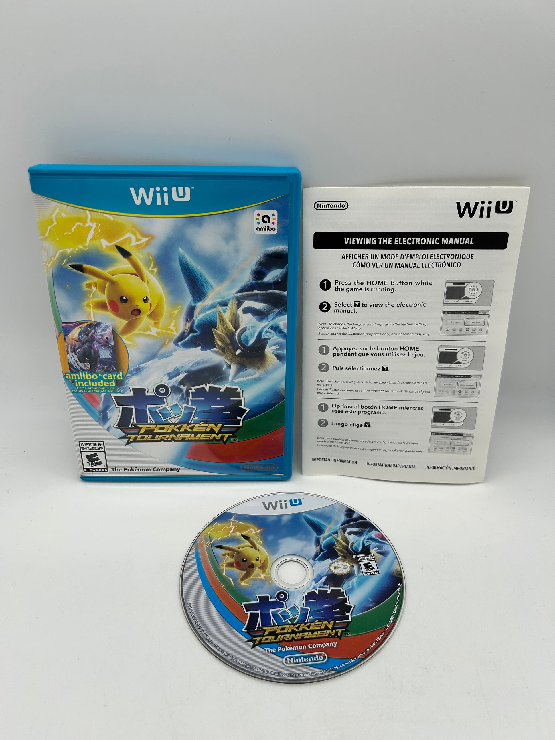 PiXEL-RETRO.COM : NINTENDO WII U COMPLET CIB BOX MANUAL GAME NTSC POKKEN TOURNAMENT
