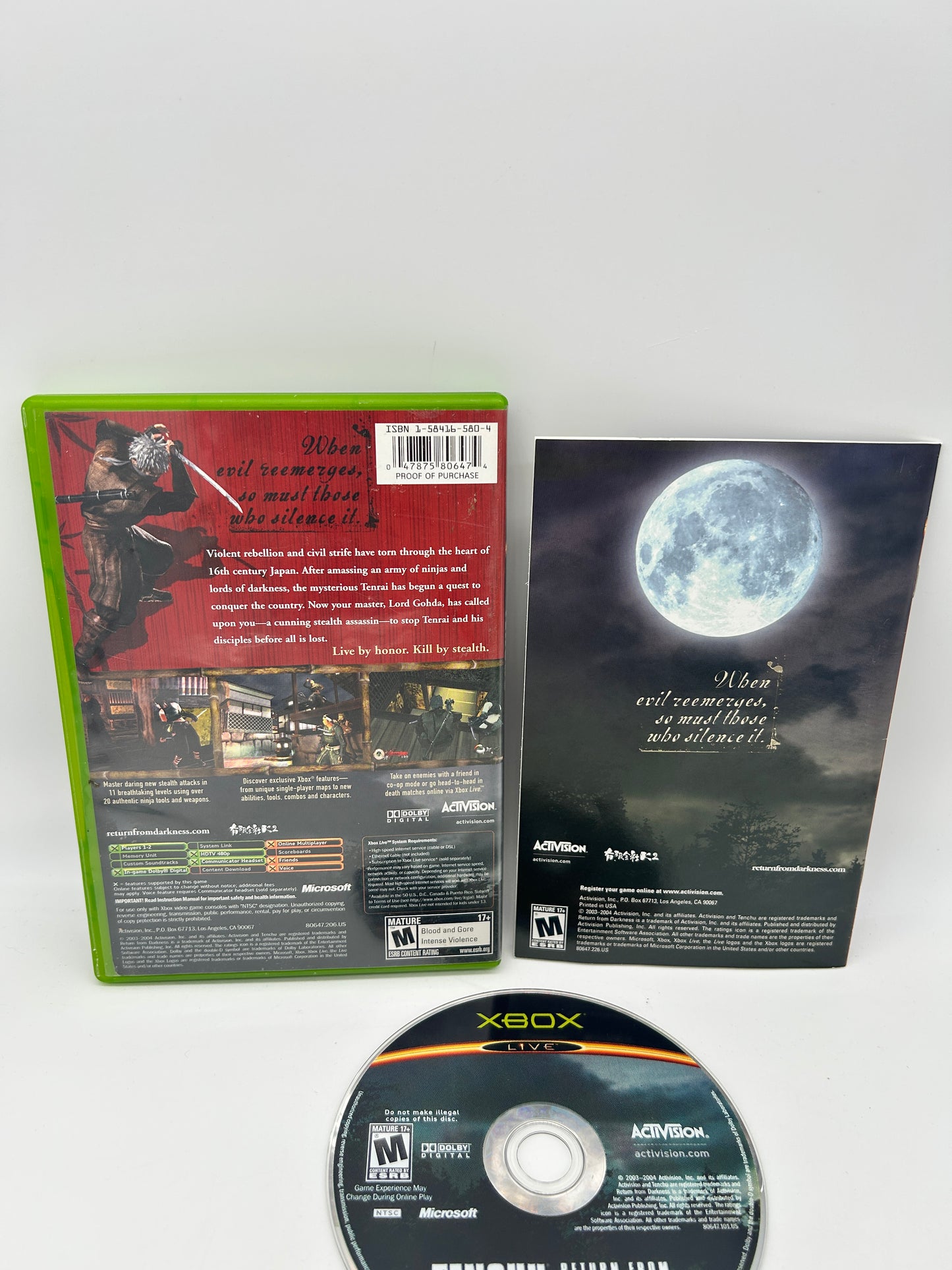 MiCROSOFT XBOX ORiGiNAL | TENCHU RETURN FROM DARKNESS