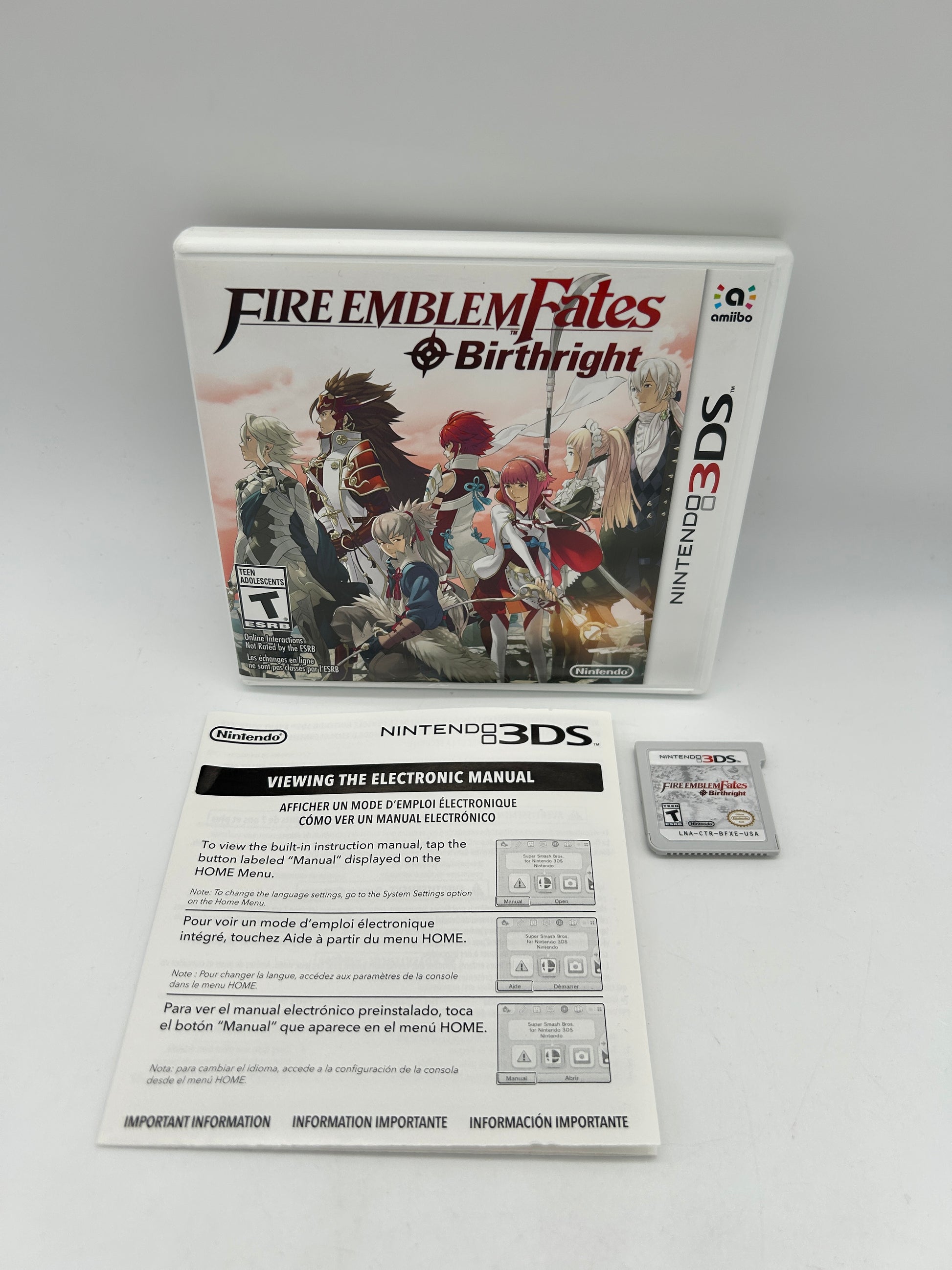 PiXEL-RETRO.COM : NINTENDO 3DS (3DS) COMPLETE CIB BOX MANUAL GAME NTSC FIRE EMBLEM FATES BIRTHRIGHT