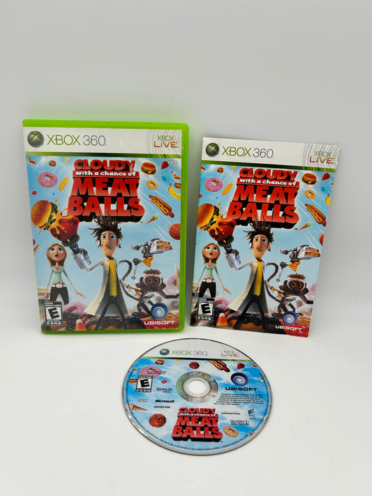 PiXEL-RETRO.COM : MICROSOFT XBOX 360 COMPLETE CIB BOX MANUAL GAME NTSC CLOUDY WITH A CHANCE OF MEATBALLS