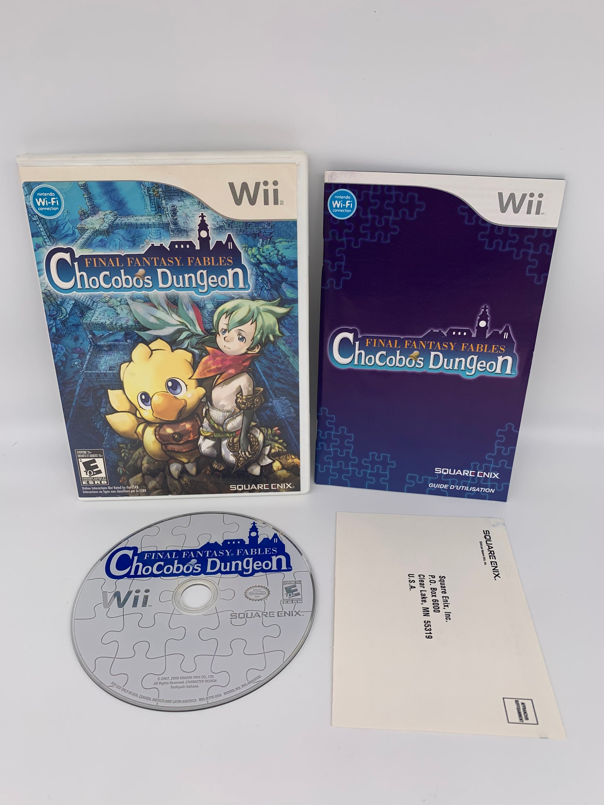 PiXEL-RETRO.COM : NINTENDO WII COMPLET CIB BOX MANUAL GAME NTSC FINAL FANTASY FABLES CHOCOBOS DUNGEON