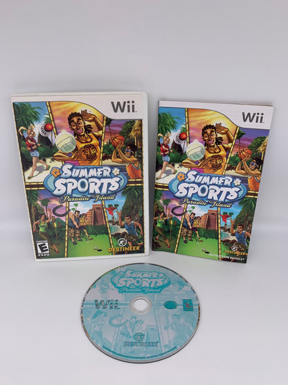 PiXEL-RETRO.COM : NINTENDO WII COMPLET CIB BOX MANUAL GAME NTSC SUMMER SPORTS PARADISE ISLAND