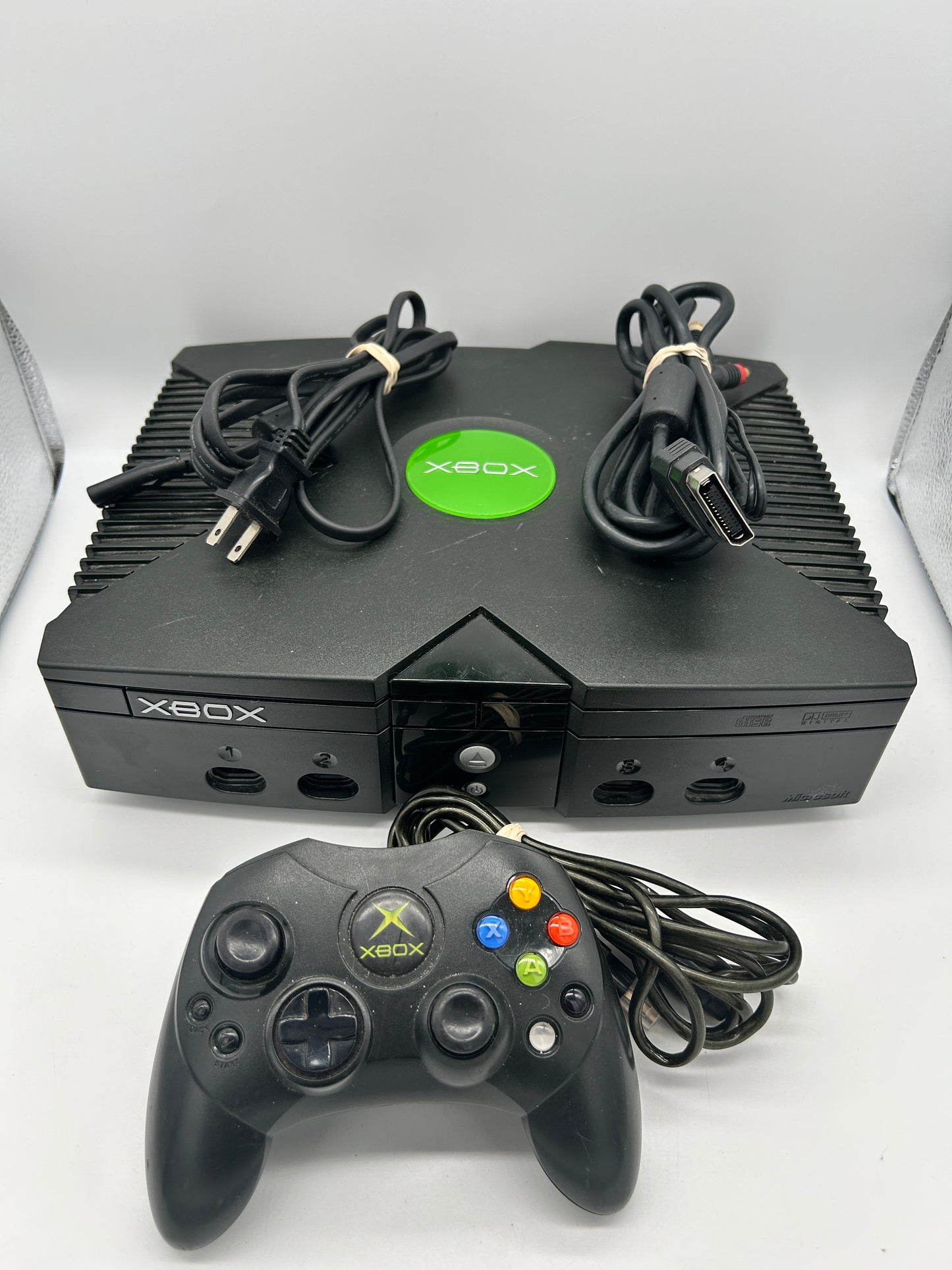PiXEL-RETRO.COM : MICROSOFT XBOX ORIGINAL SYSTEM CONSOLE, CONTROLLER, POWER SUPPLY, RCA CABLE NTSC