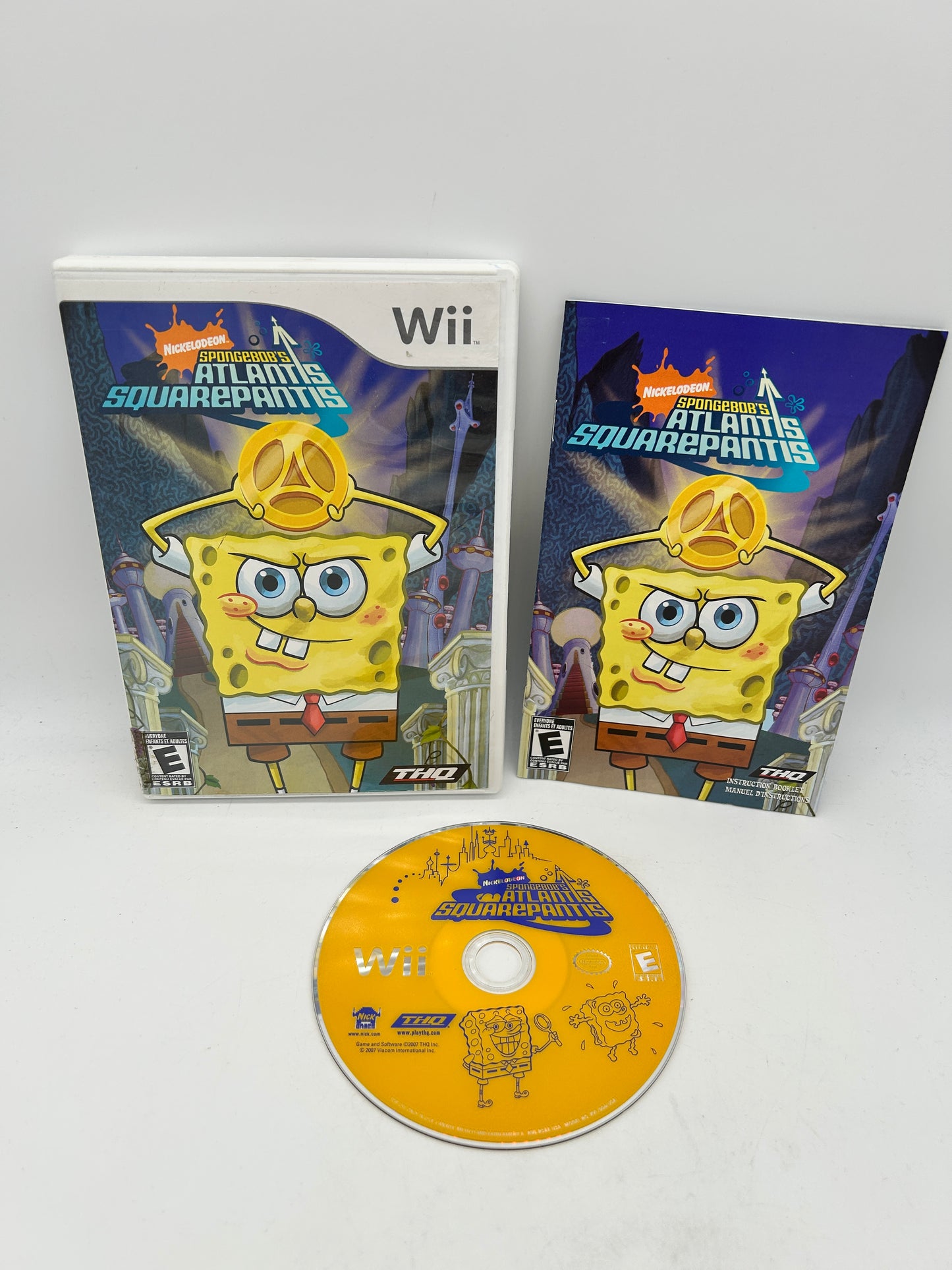 PiXEL-RETRO.COM : NINTENDO WII COMPLET CIB BOX MANUAL GAME NTSC NICKELODEON SPONGEBOB SQUAREPANTIS ATLANTIS
