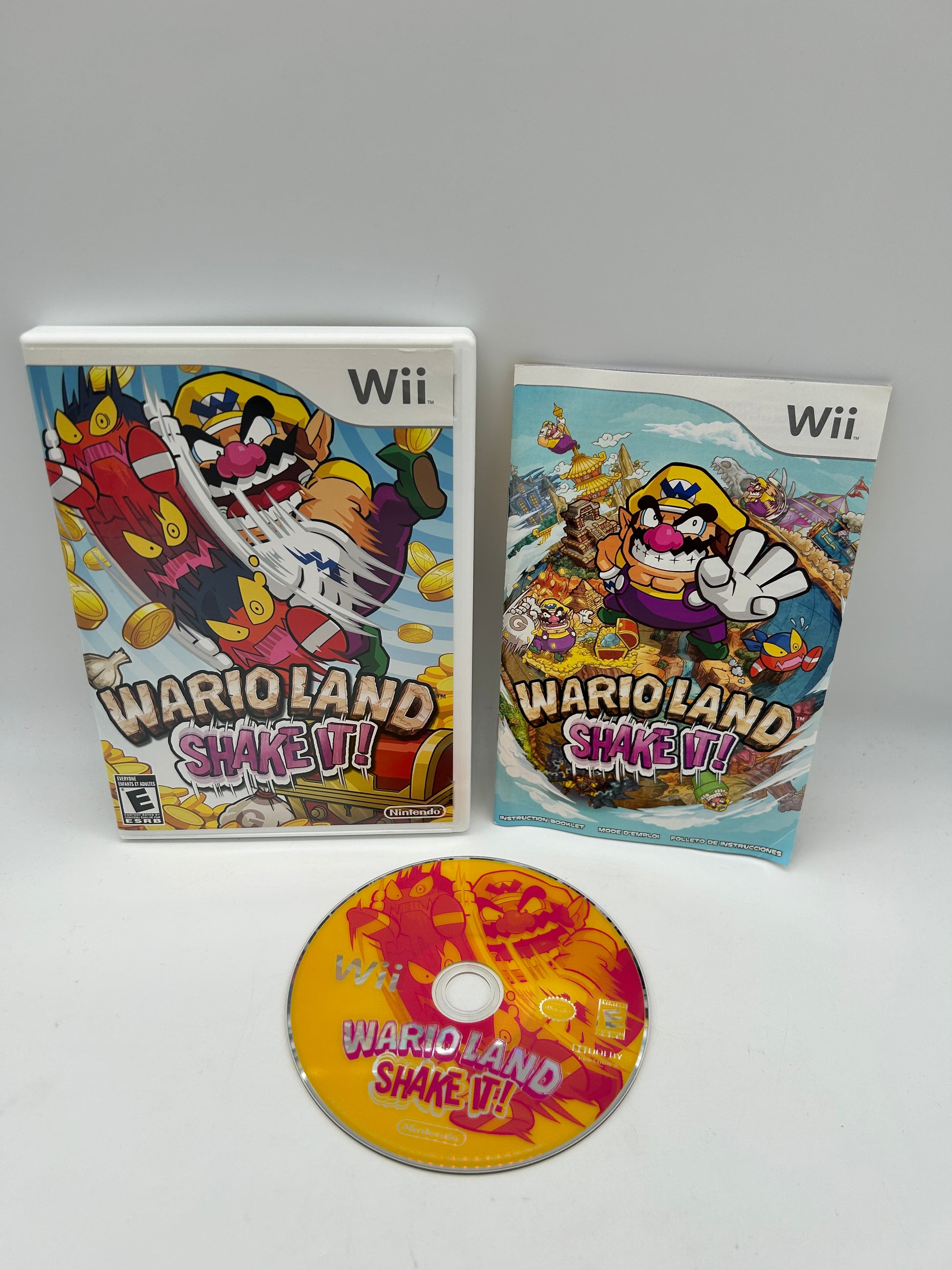 PiXEL-RETRO.COM : NINTENDO WII COMPLET CIB BOX MANUAL GAME NTSC WARIO LAND SHAKE IT