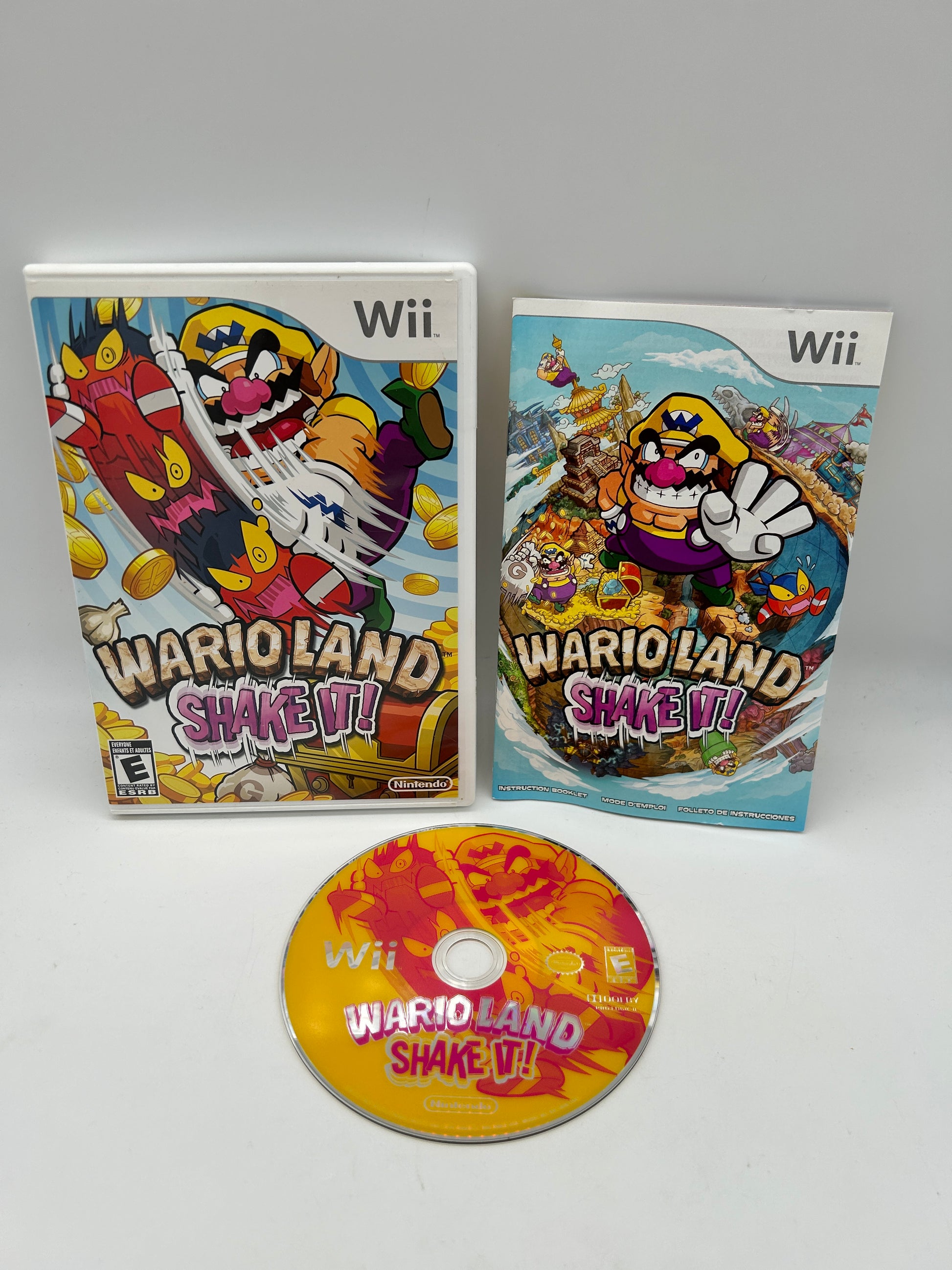 PiXEL-RETRO.COM : NINTENDO WII COMPLET CIB BOX MANUAL GAME NTSC WARIO LAND SHAKE IT