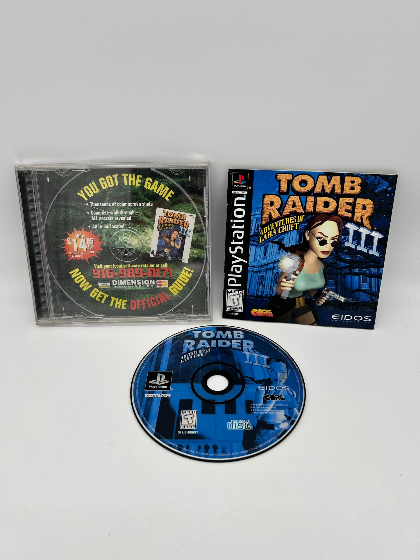 PiXEL-RETRO.COM : SONY PLAYSTATION (PS1) COMPLETE CIB BOX MANUAL GAME NTSC TOMB RAIDER III 3