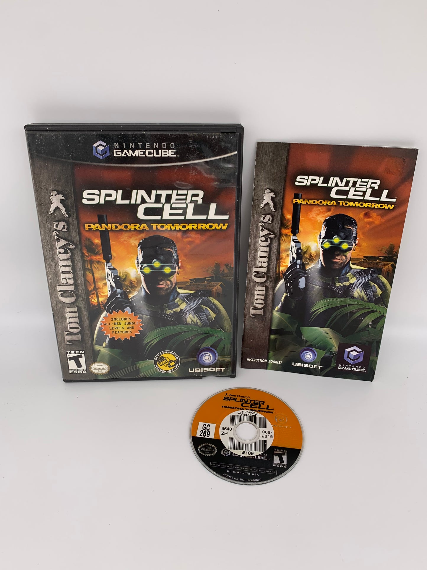 PiXEL-RETRO.COM : NINTENDO GAMECUBE COMPLETE (CIB) BOX INSTRUCTION MANUAL GAME NTSC TOM CLANCYS SPLINTER CELL PANDORA TOMORROW