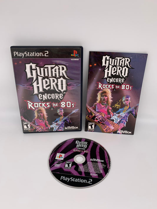 PiXEL-RETRO.COM : SONY PLAYSTATION 2 (PS2) COMPLET CIB BOX MANUAL GAME NTSC GUITAR HERO ENCORE ROCK THE 80S