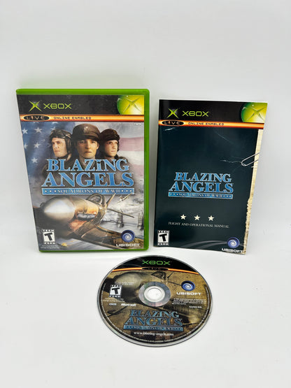 PiXEL-RETRO.COM : MICROSOFT XBOX COMPLETE CIB BOX MANUAL GAME NTSC BLAZING ANGELS SQUADRONG OF WWII