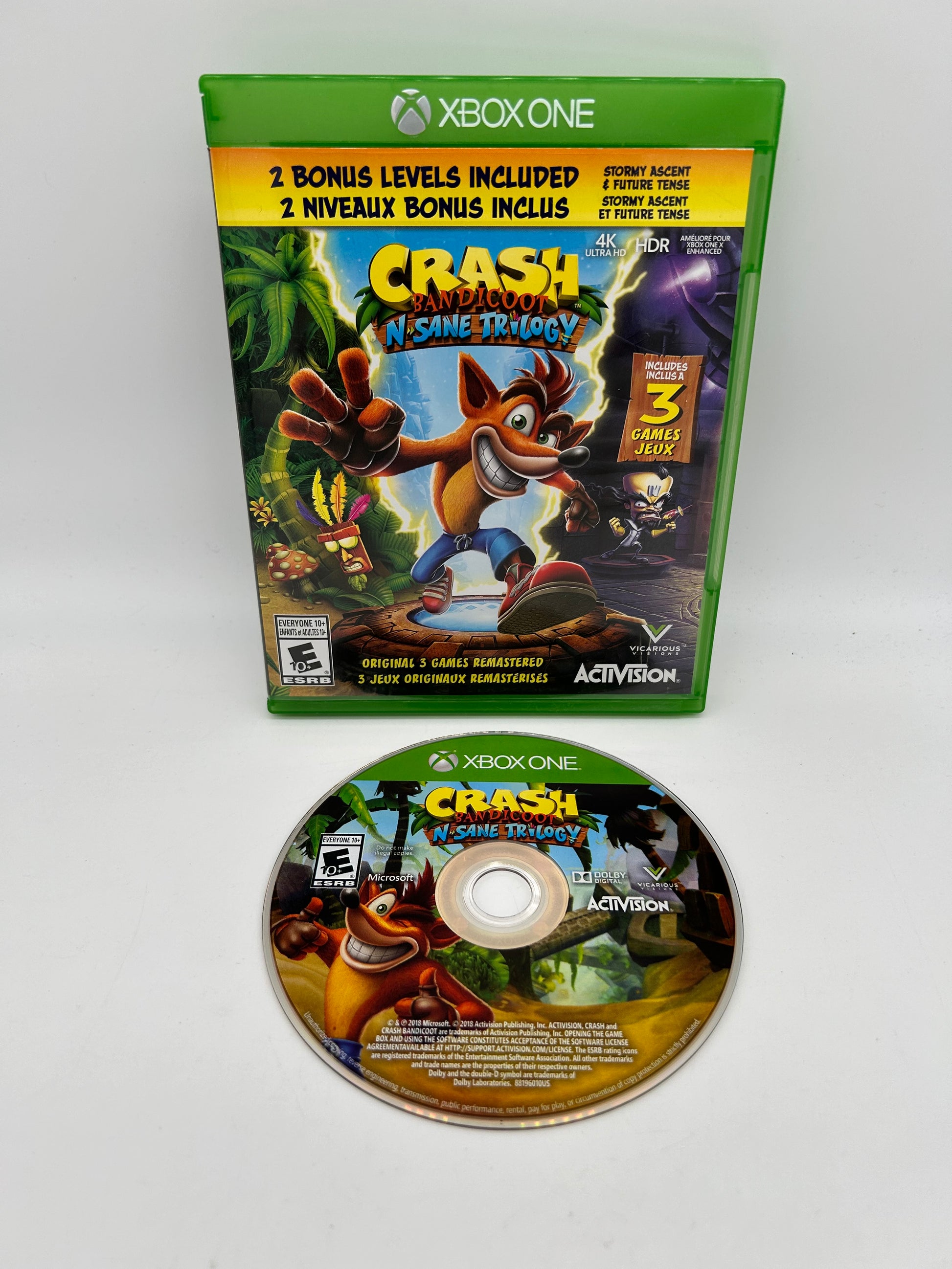 PiXEL-RETRO.COM : MICROSOFT XBOX ONE COMPLETE CIB BOX MANUAL GAME NTSC CRASH BANDICOOT N-SANE TRILOGY