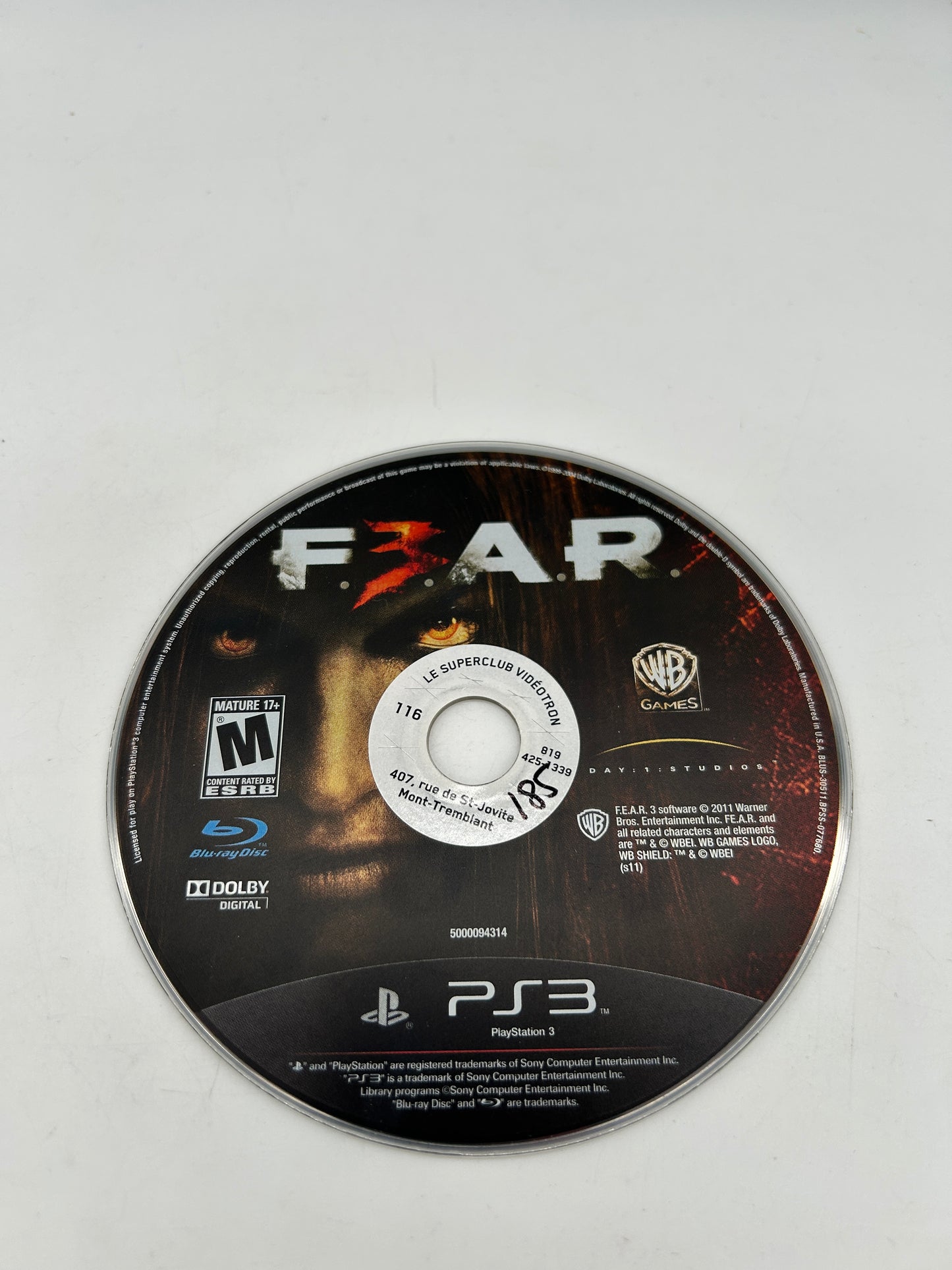 PiXEL-RETRO.COM : SONY PLAYSTATION 3 (PS3) COMPLET CIB BOX MANUAL GAME NTSC F.E.A.R. 2 FEAR