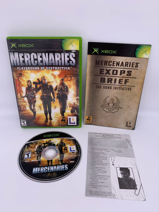 PiXEL-RETRO.COM : MICROSOFT XBOX COMPLETE CIB BOX MANUAL GAME NTSC MERCENARIES PLAYGROUND OF DESTRUCTION