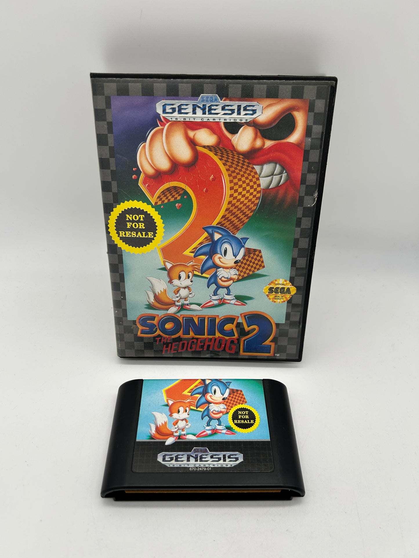 PiXEL-RETRO.COM : SEGA GENESIS (MEGA DRIVE) COMPLETE (CIB) GAME BOX INSTRUCTION MANUAL NTSC SONIC THE HEDGEHOG 2 NOT FOR RESALE