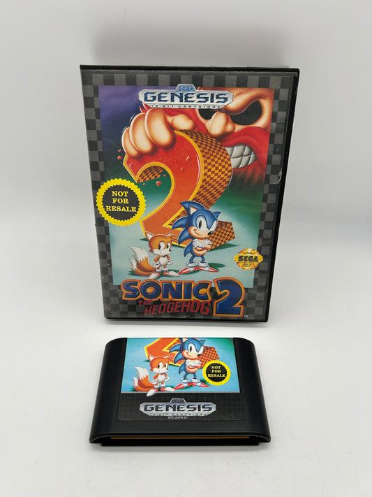 PiXEL-RETRO.COM : SEGA GENESIS (MEGA DRIVE) COMPLETE (CIB) GAME BOX INSTRUCTION MANUAL NTSC SONIC THE HEDGEHOG 2 NOT FOR RESALE