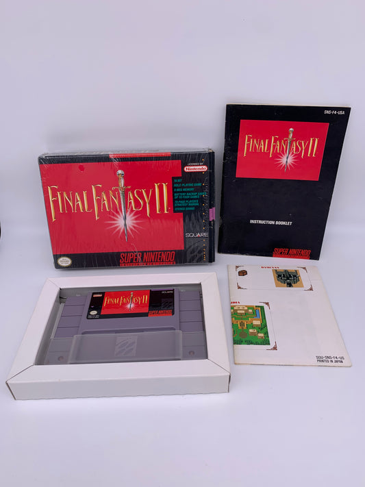PiXEL-RETRO.COM : SUPER NINTENDO NES (SNES) COMPLETE CIB BOX MANUAL POSTER MAP GAME NTSC FINAL FANTASY II 2 4