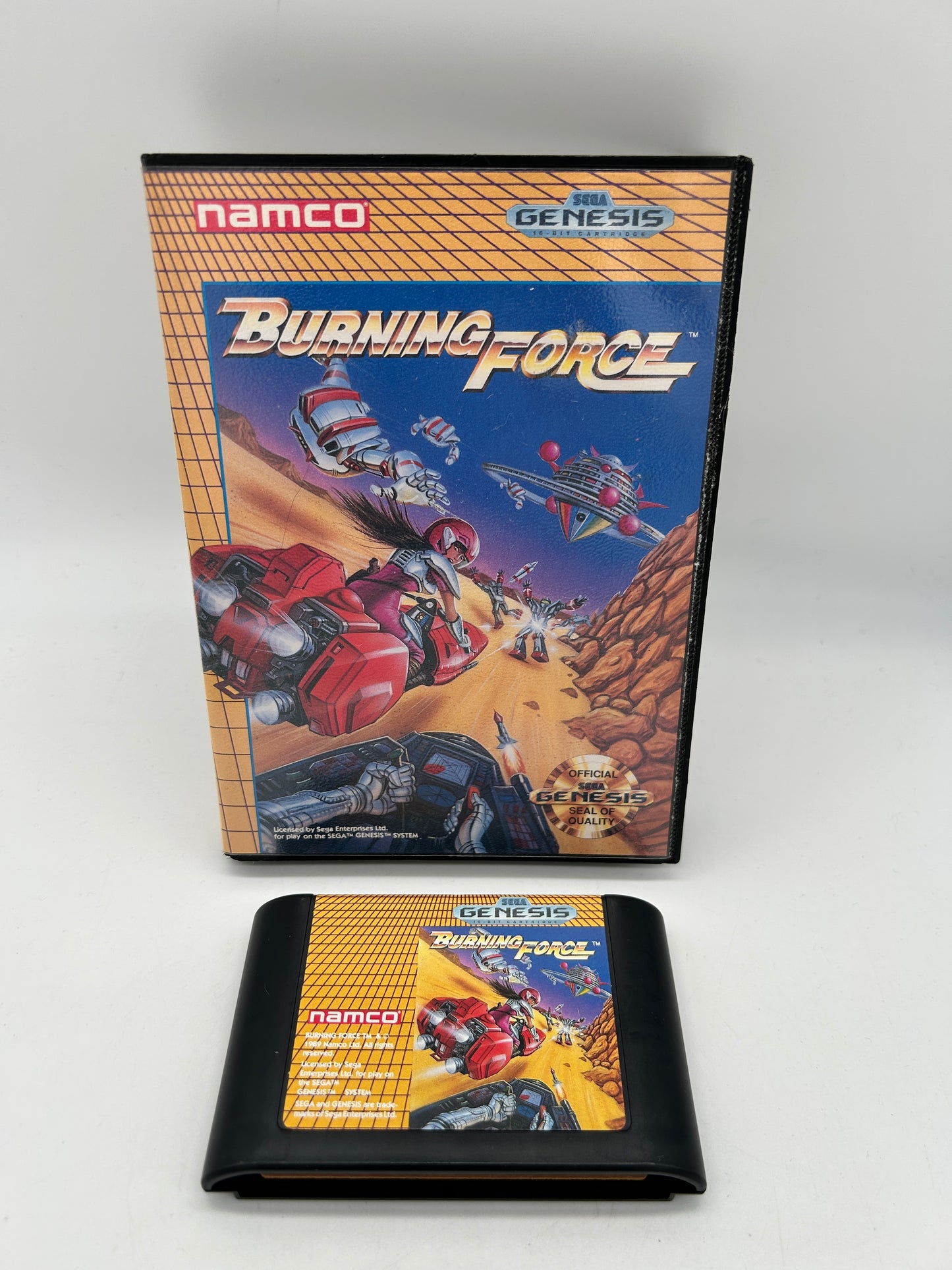 PiXEL-RETRO.COM : SEGA GENESIS (MEGA DRIVE) COMPLETE (CIB) GAME BOX INSTRUCTION MANUAL NTSC BURNING FORCE