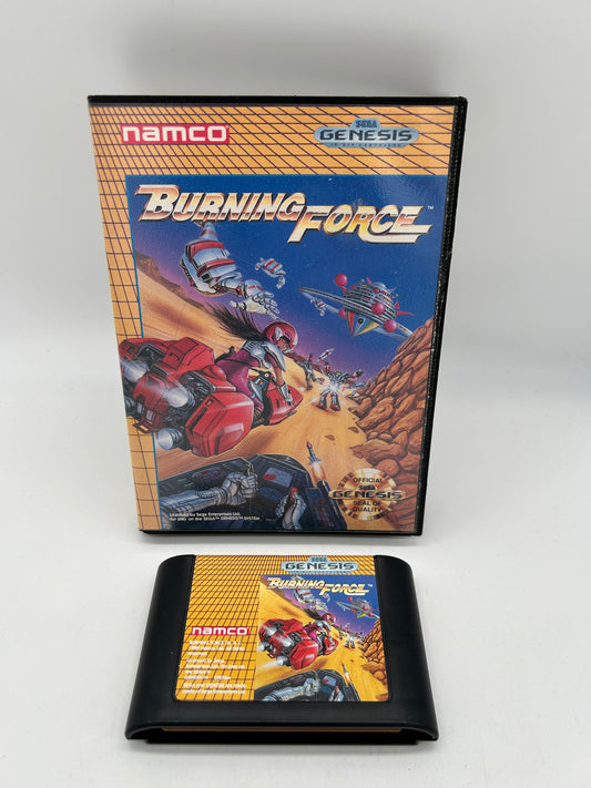 PiXEL-RETRO.COM : SEGA GENESIS (MEGA DRIVE) COMPLETE (CIB) GAME BOX INSTRUCTION MANUAL NTSC BURNING FORCE