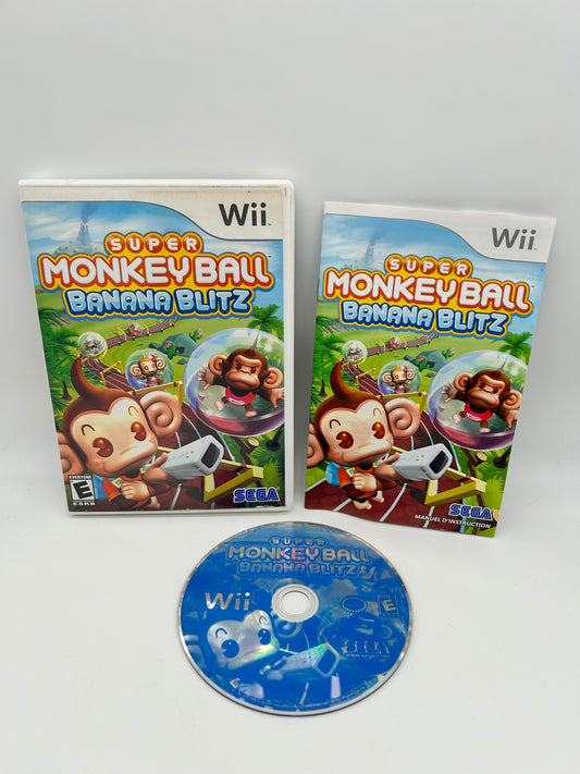 PiXEL-RETRO.COM : NINTENDO WII COMPLET CIB BOX MANUAL GAME NTSC SUPER MONKEY BALL BANANA BLITZ