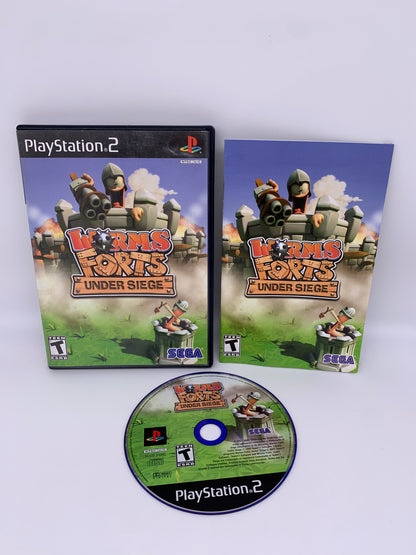 PiXEL-RETRO.COM : SONY PLAYSTATION 2 (PS2) COMPLET CIB BOX MANUAL GAME NTSC WORMS FORTS UNDER SIEGE