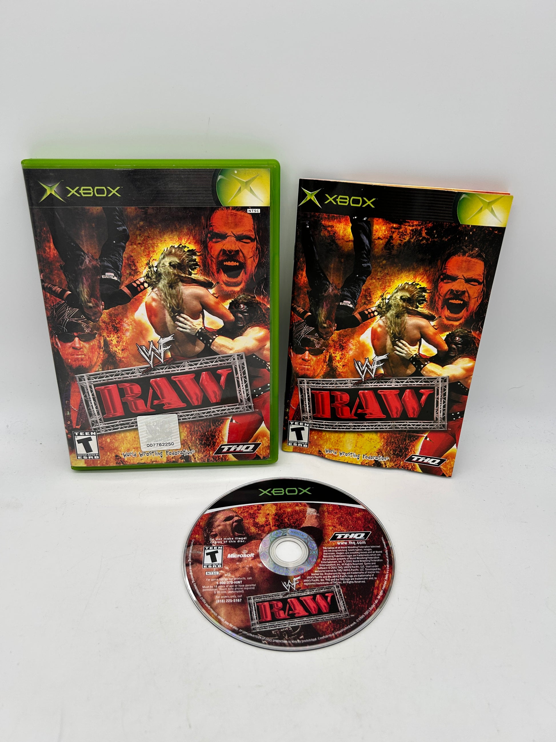 PiXEL-RETRO.COM : MICROSOFT XBOX COMPLETE CIB BOX MANUAL GAME NTSC WWF RAW