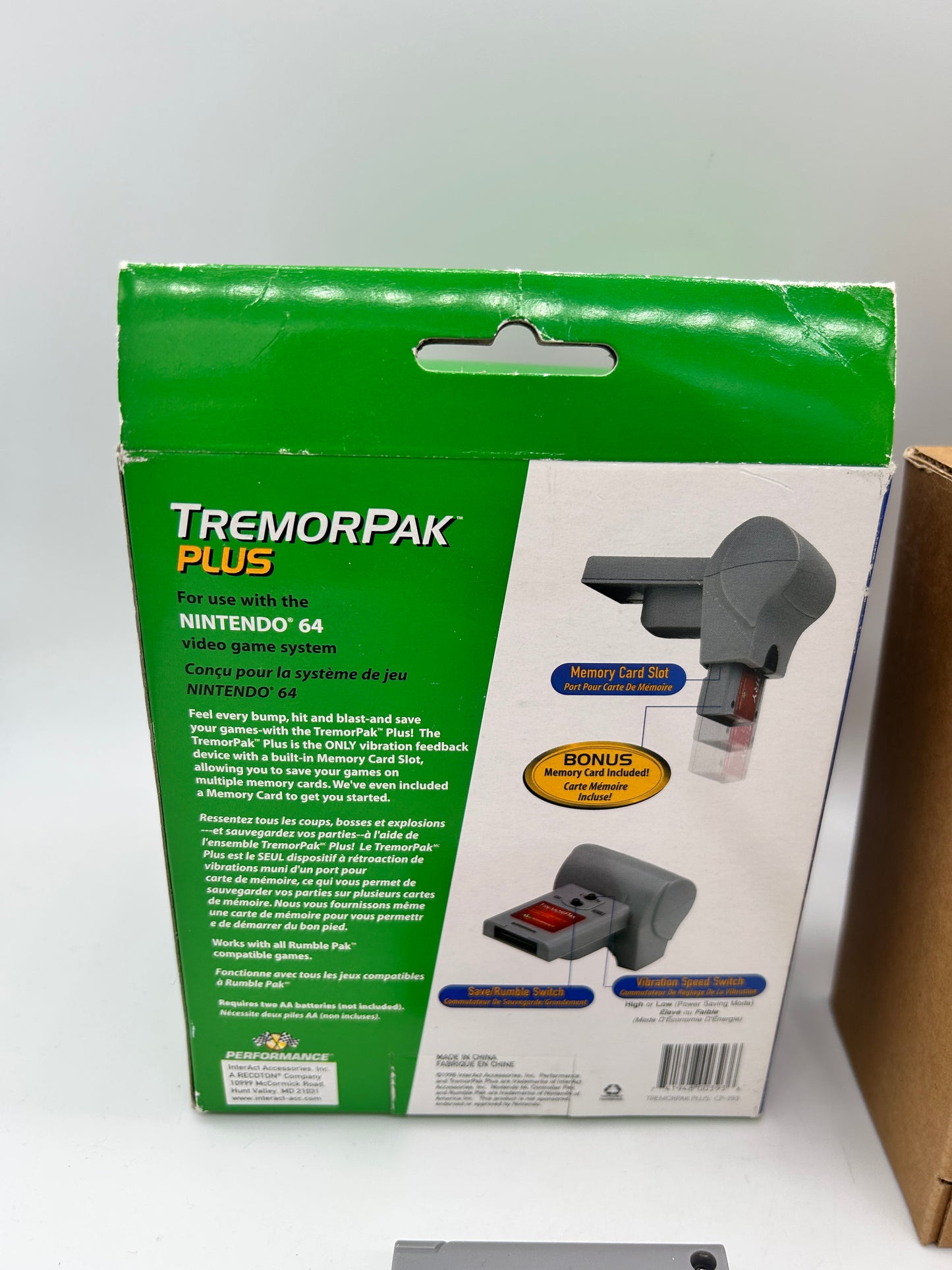 NiNTENDO 64 [N64] | RUMBLE PAK TREMORPAK PLUS PERFORMANCE MEMORY CARD