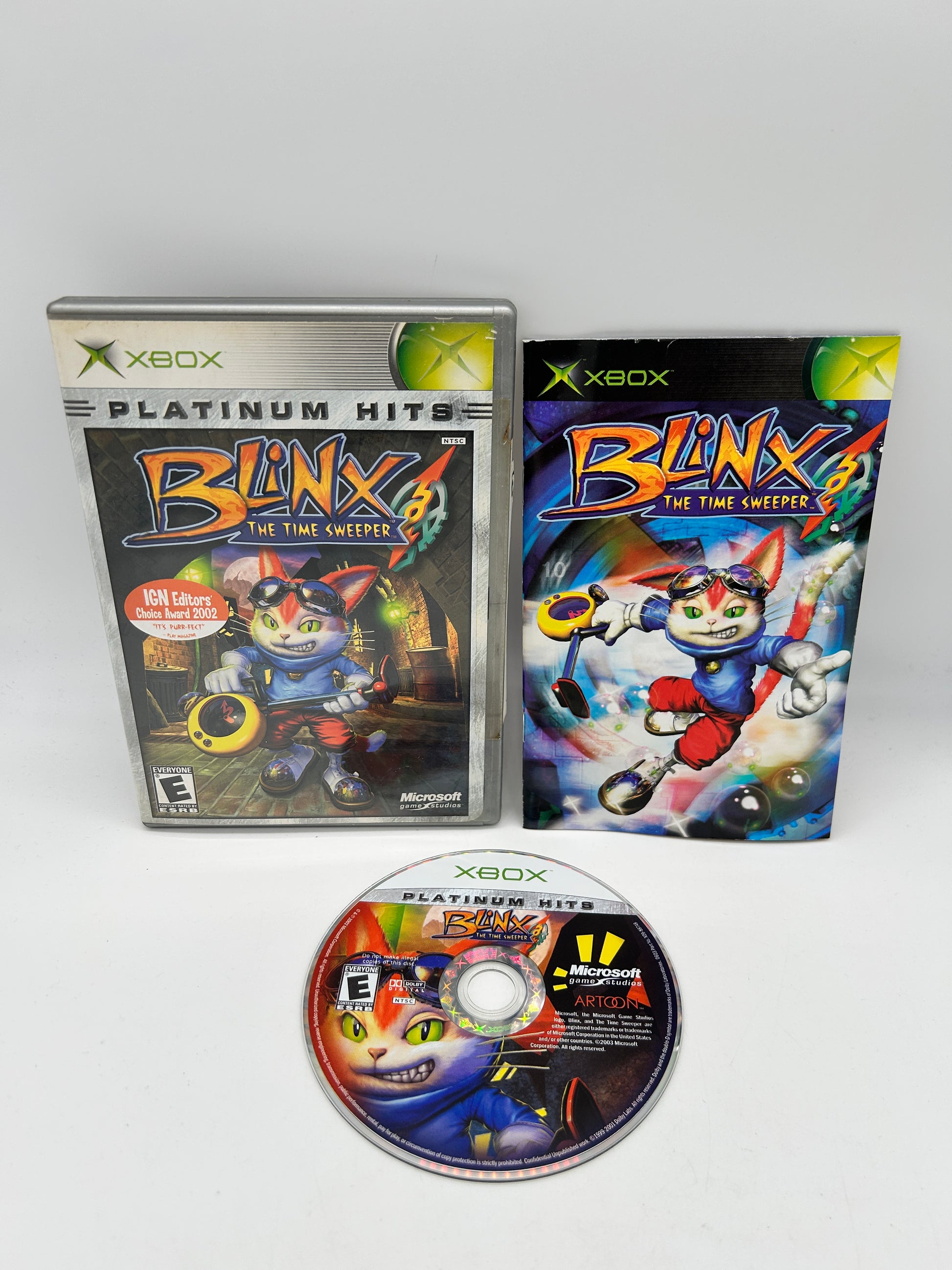 PiXEL-RETRO.COM : MICROSOFT XBOX COMPLETE CIB BOX MANUAL GAME NTSC BLINX THE TIME SWEEPER