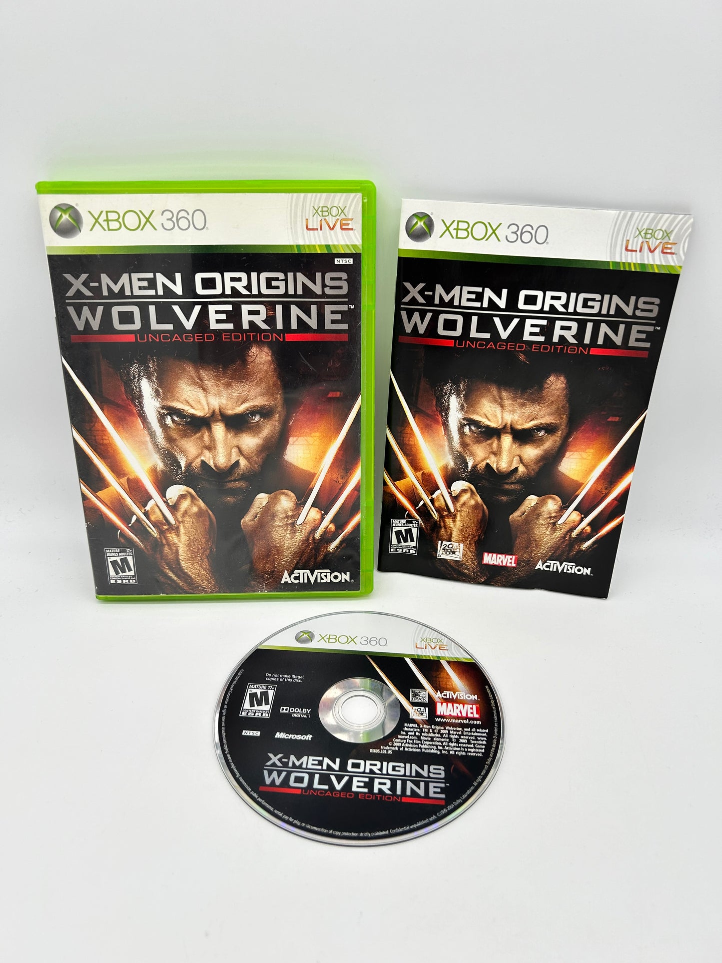 PiXEL-RETRO.COM : MICROSOFT XBOX 360 COMPLETE CIB BOX MANUAL GAME NTSC X-MEN ORIGINS WOLVERINE ENGAGED EDITION