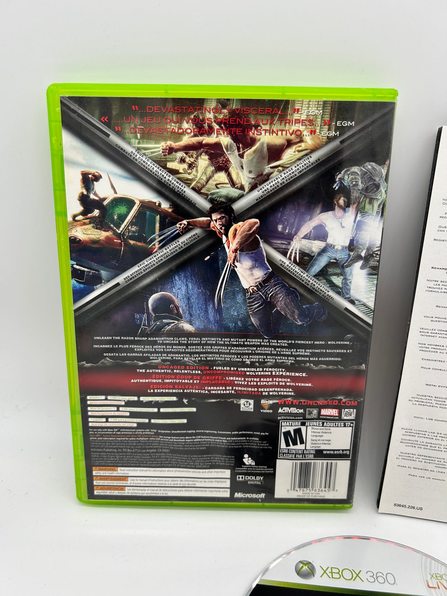 Microsoft XBOX 360 | X-MEN ORiGiNS WOLVERiNE | UNCAGED EDiTiON