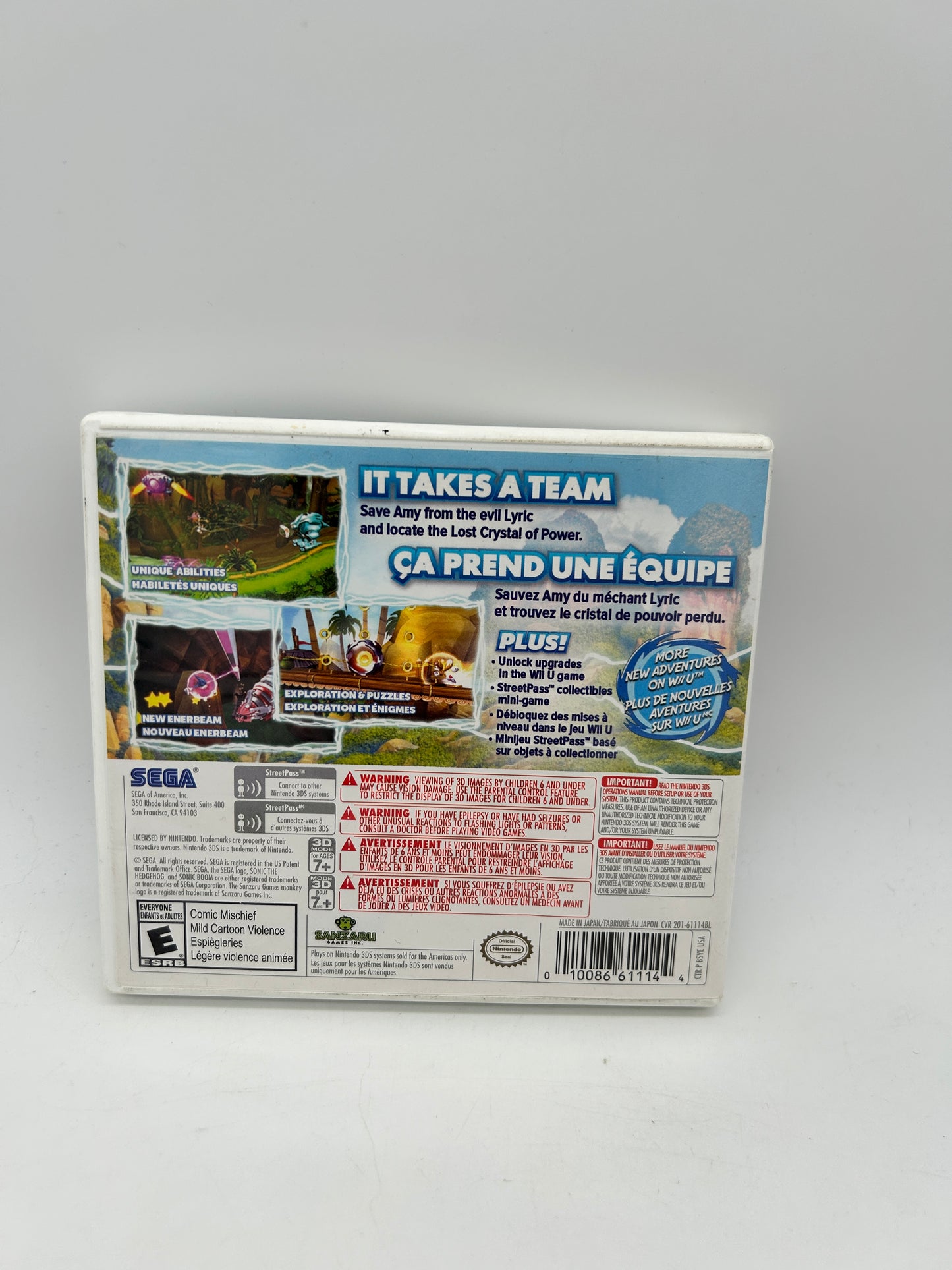 NiNTENDO 3DS | SONiC BOOM SHATTERED CRYSTAL