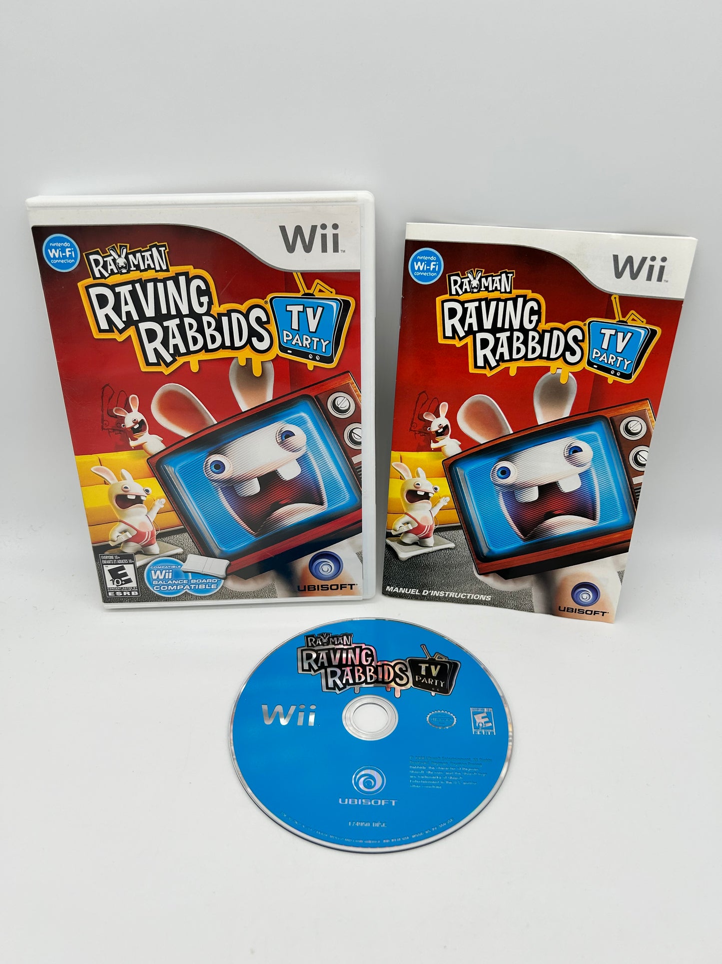 PiXEL-RETRO.COM : NINTENDO WII COMPLET CIB BOX MANUAL GAME NTSC RAYMAN RAVING RABBIDS TV PARTY