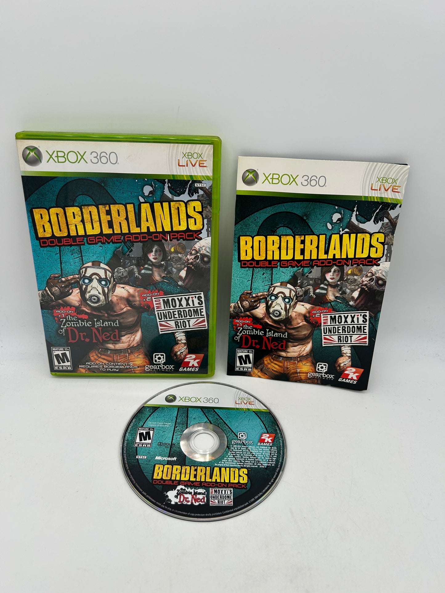 PiXEL-RETRO.COM : MICROSOFT XBOX 360 COMPLETE CIB BOX MANUAL GAME NTSC BORDERLANDS DOUBLE GAME ADD-ON CONTENT PACK